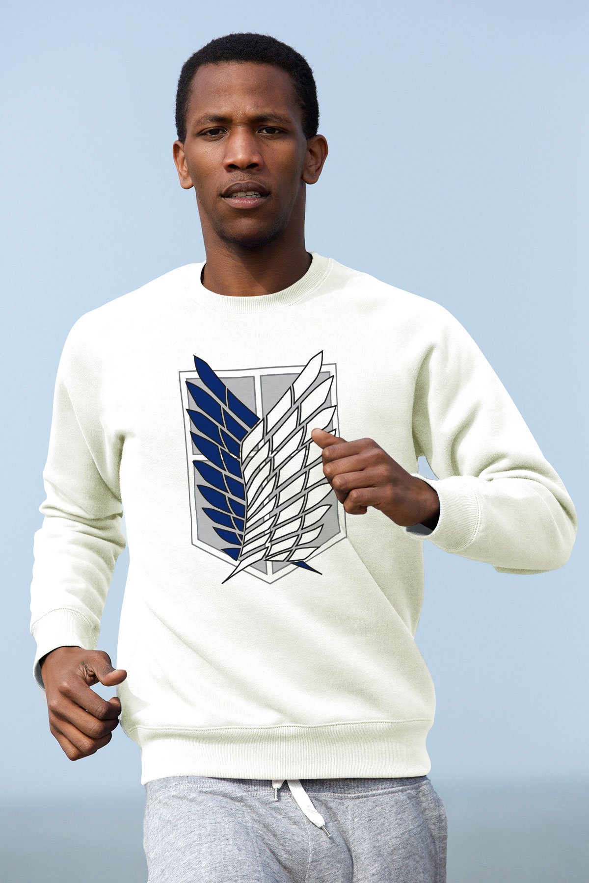 Attack on Titan Beyaz Unisex Sweatshirt