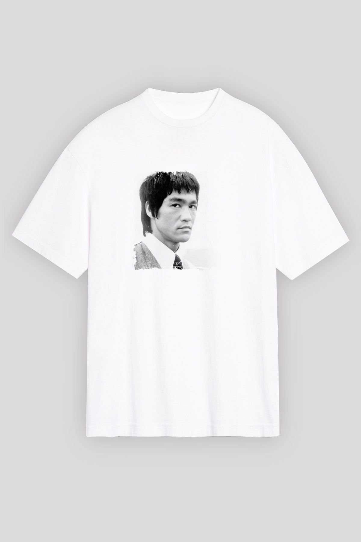 Bruce Lee Oversize Baskılı Beyaz Tişört