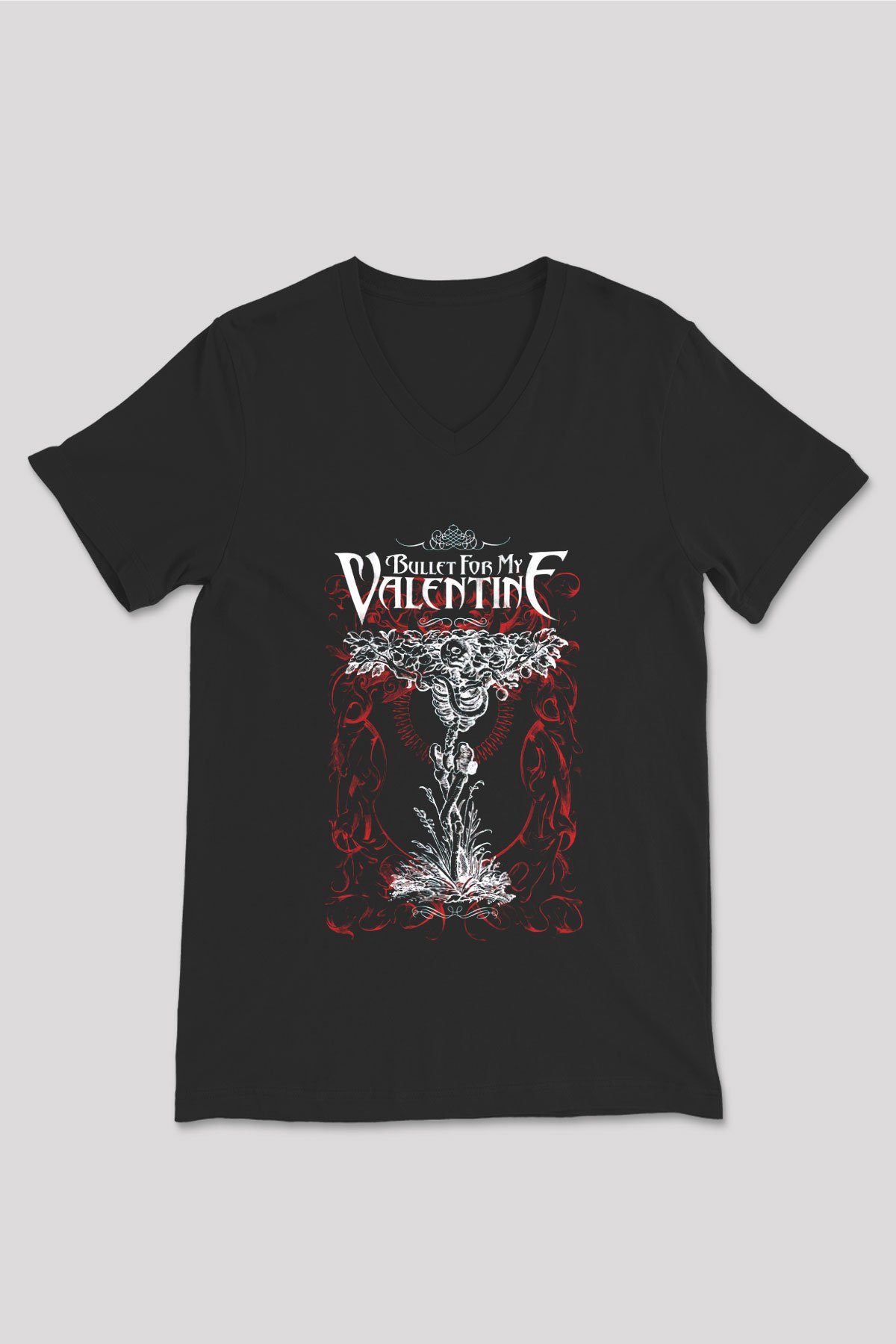 Bullet for My Valentine Siyah Unisex V Yaka Ti ort T Shirt