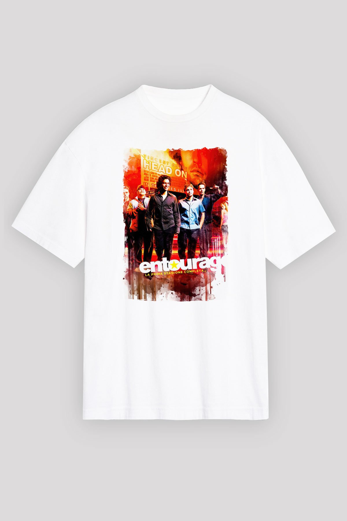 Entourage Beyaz Unisex Oversize Tişört T-Shirt
