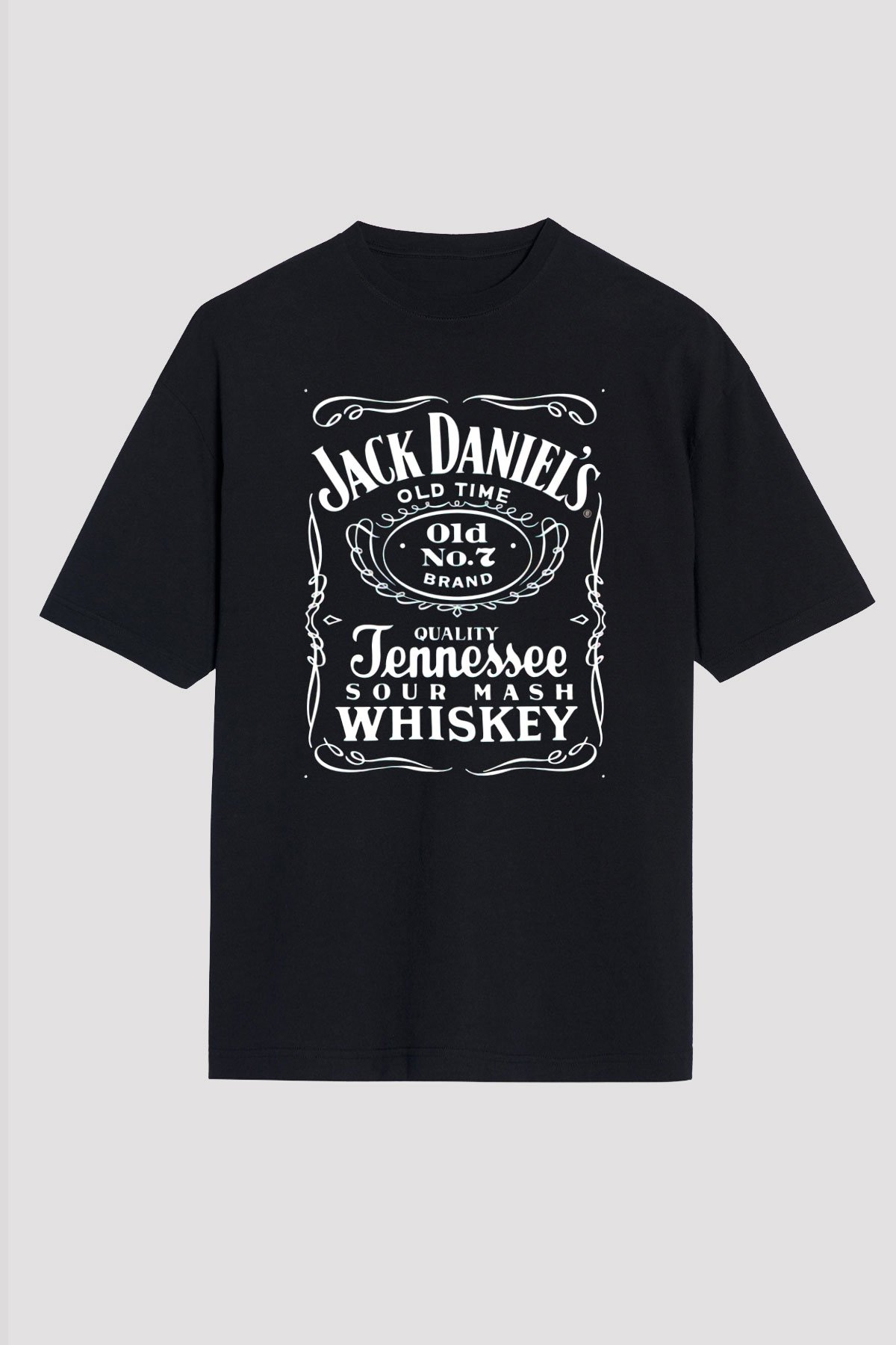 jack Daniels Siyah Unisex Oversize Tişört T-Shirt