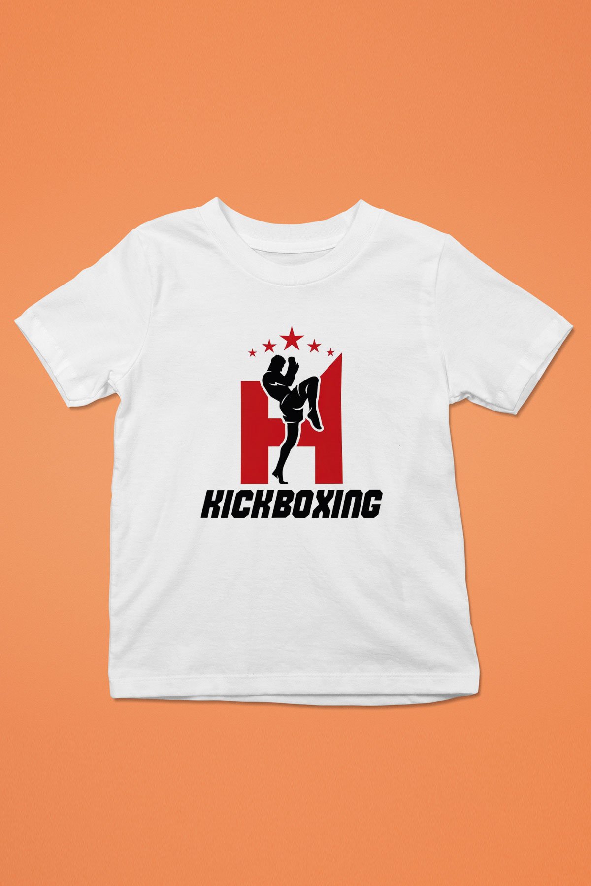 Kick boks Baskılı Beyaz Unisex Çocuk Tişört