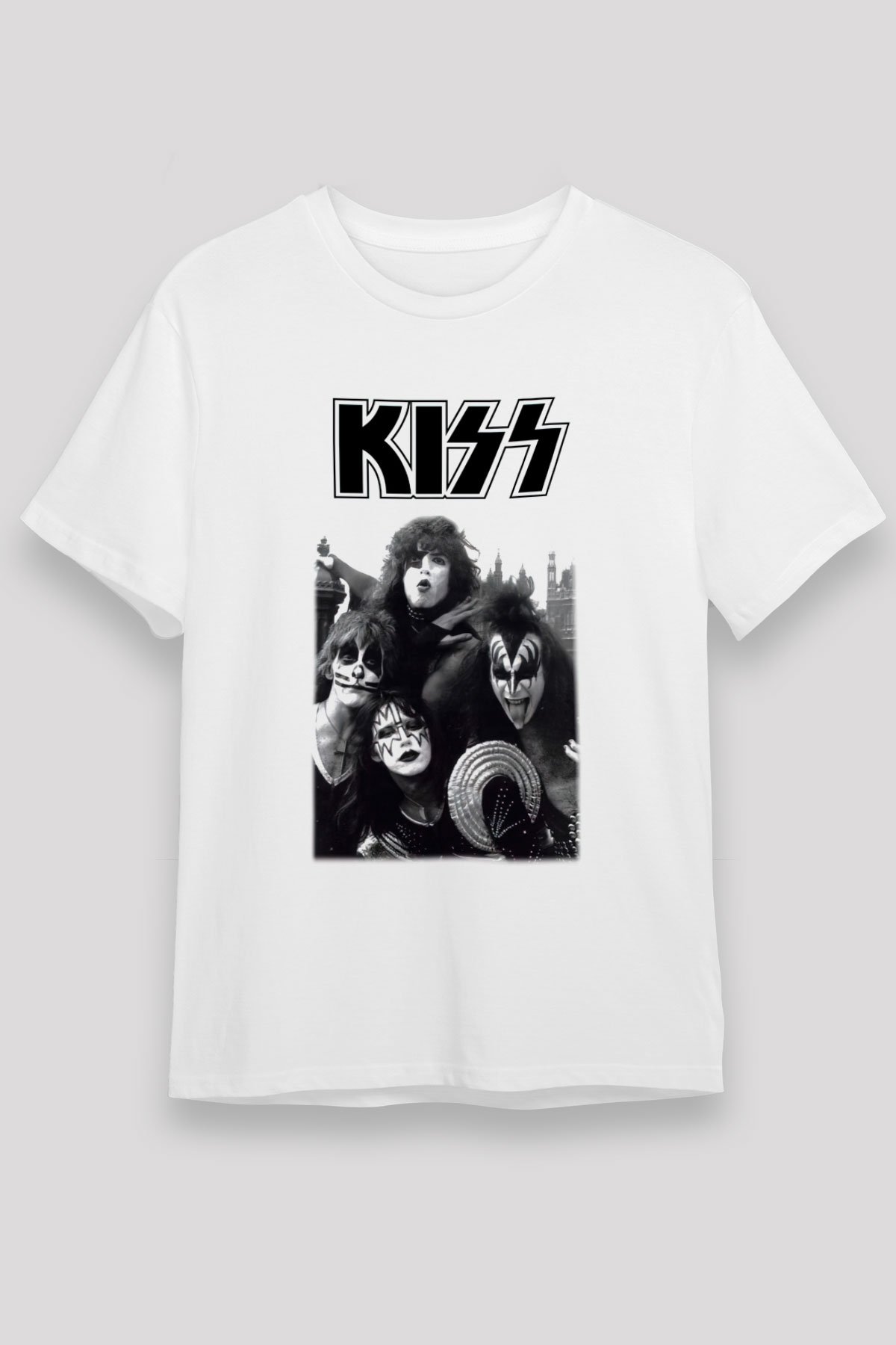 Kiss Beyaz Unisex Ti ort T Shirt Ti ortFabrikas