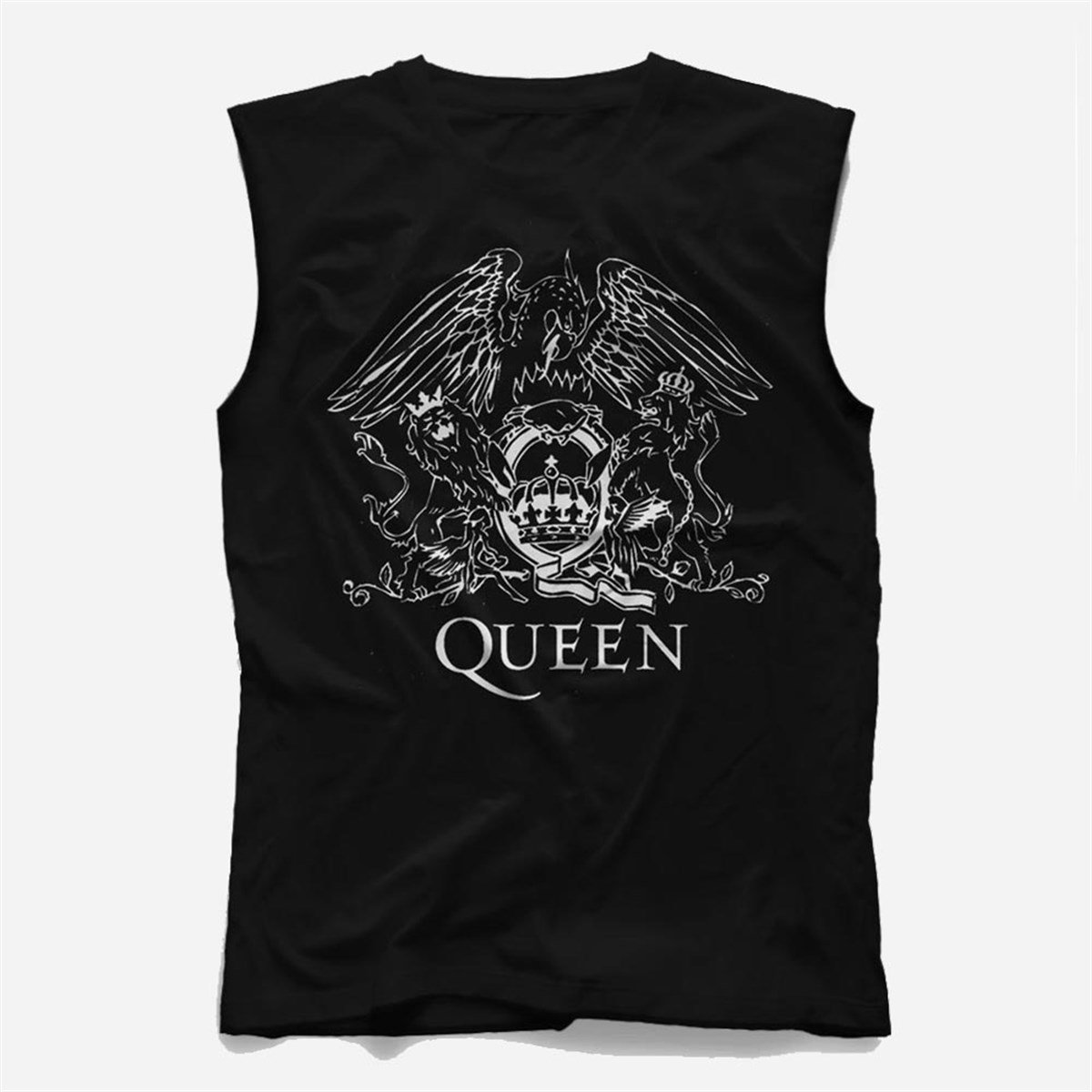 Queen Kolsuz Ti ort Kesik Kol T Shirt KRCA3094