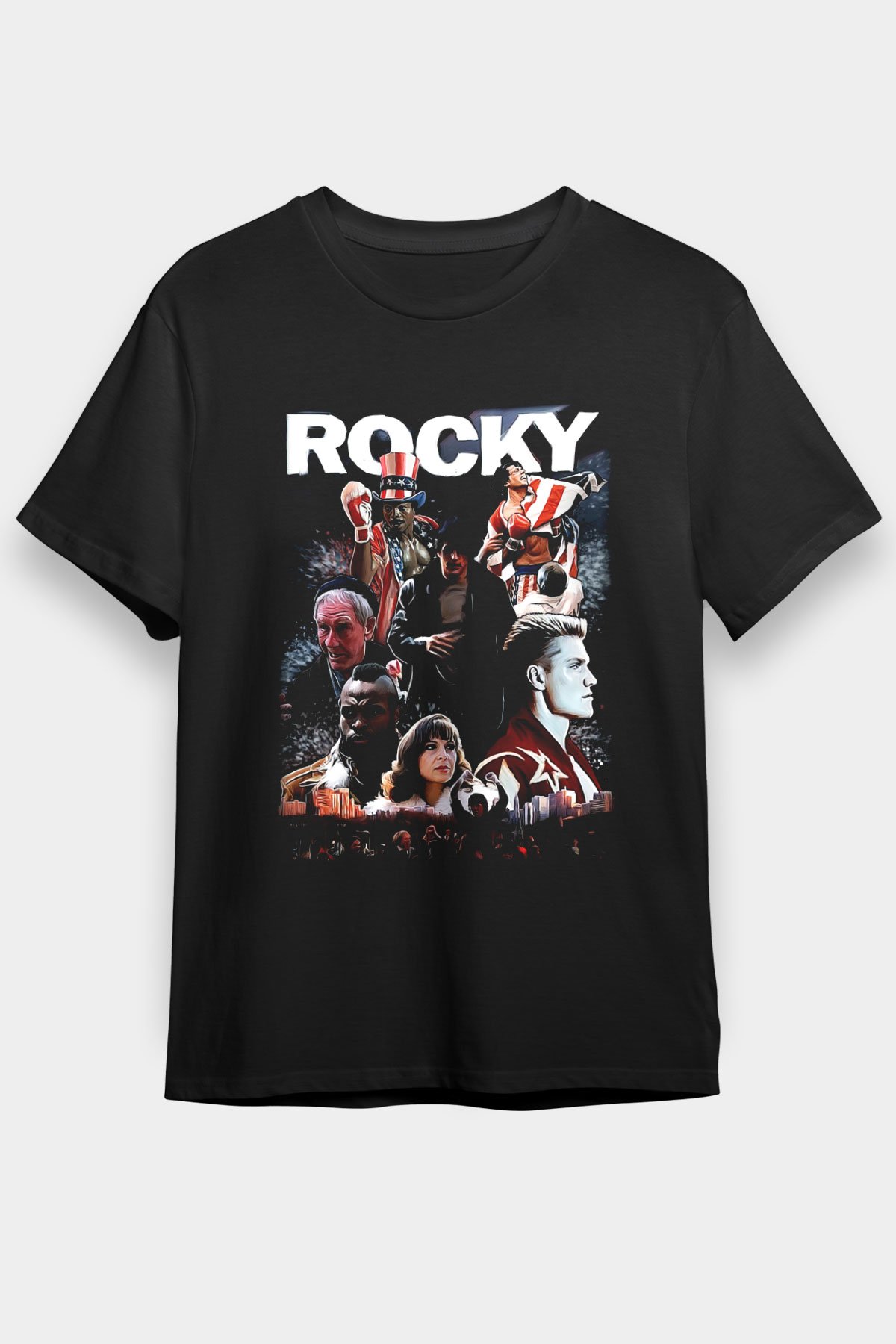 Rocky Siyah Unisex Tişört T-Shirt
