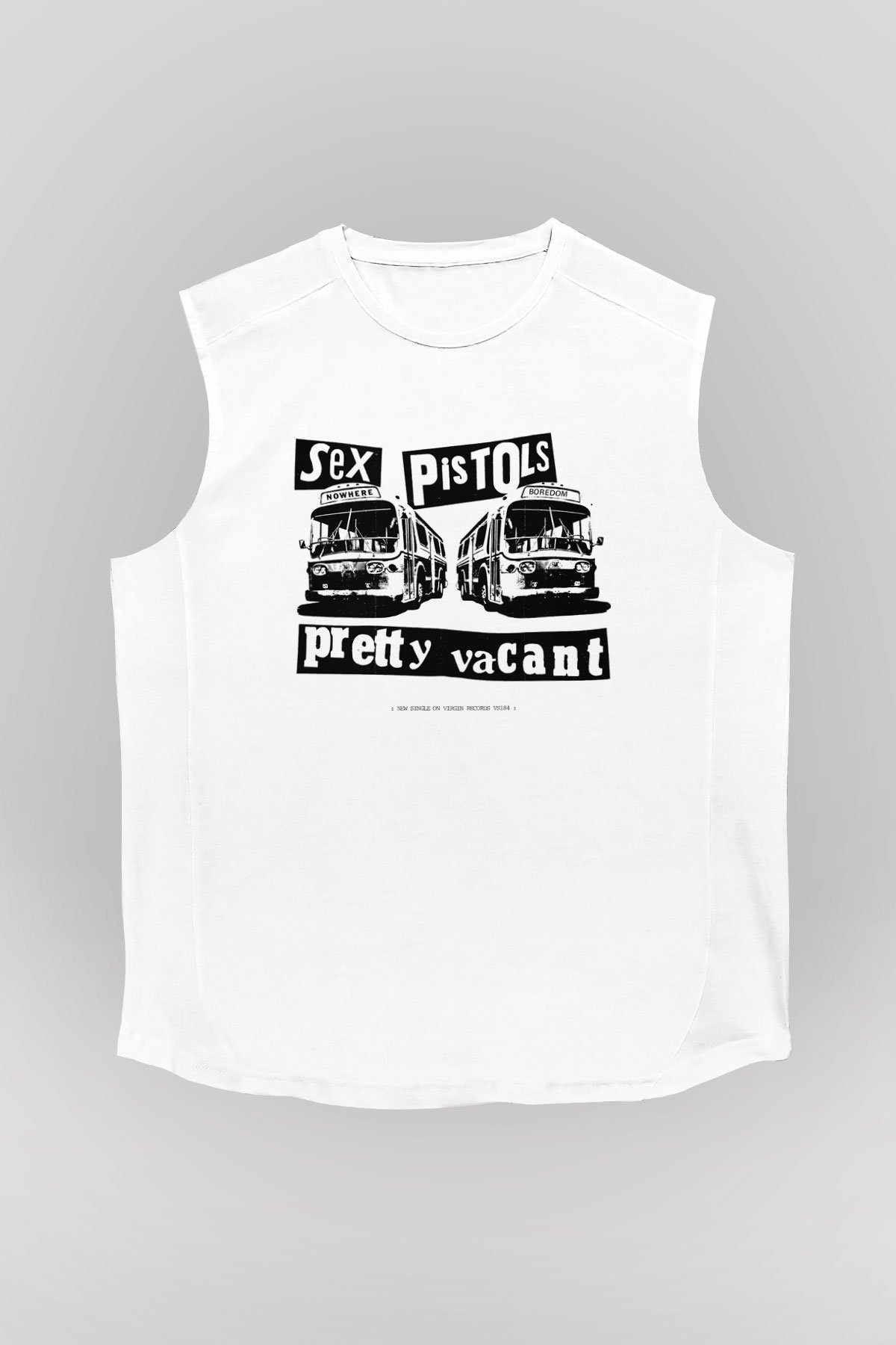 Sex Pistols Beyaz Unisex Kolsuz Tişört 