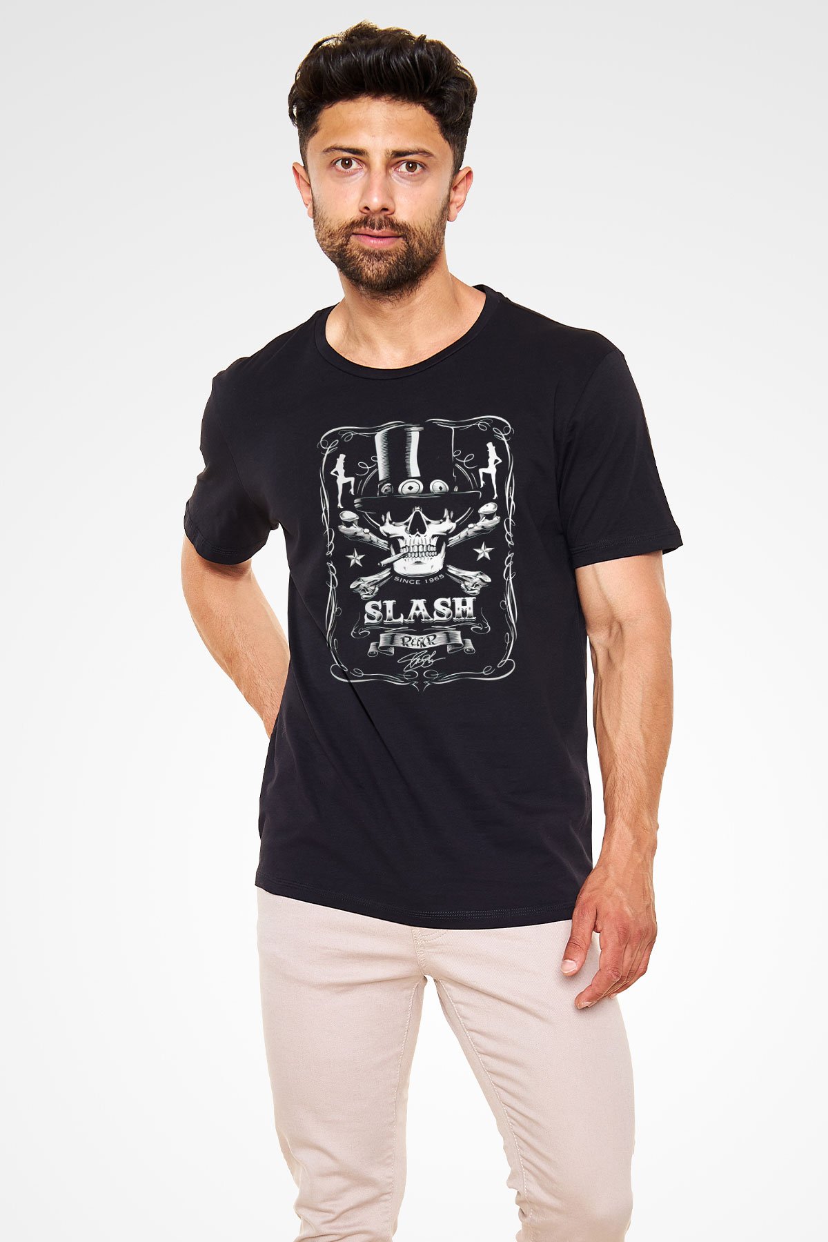 Slash Siyah Unisex Tişört T-Shirt - TişörtFabrikası