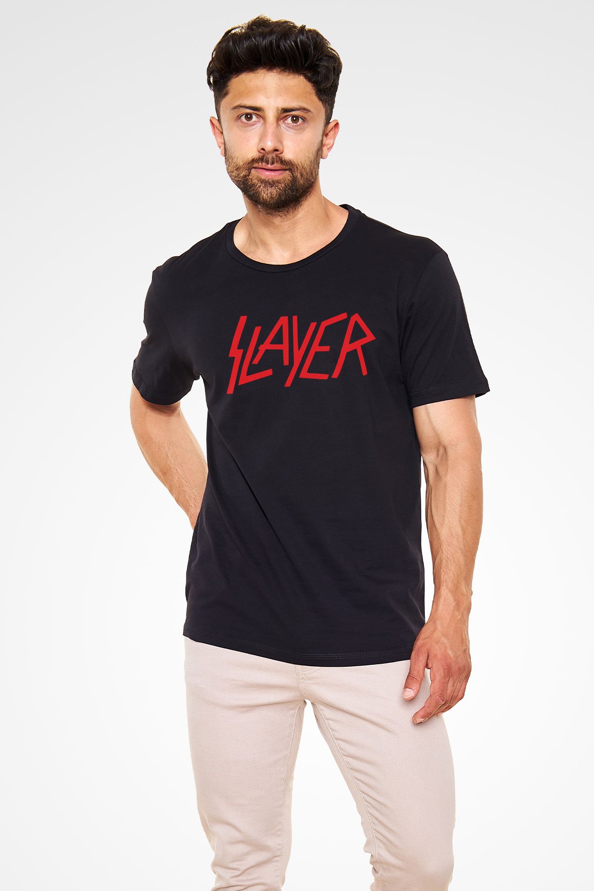 Slayer Beyaz Unisex Tişört T-Shirt - Tişört Fabrikası
