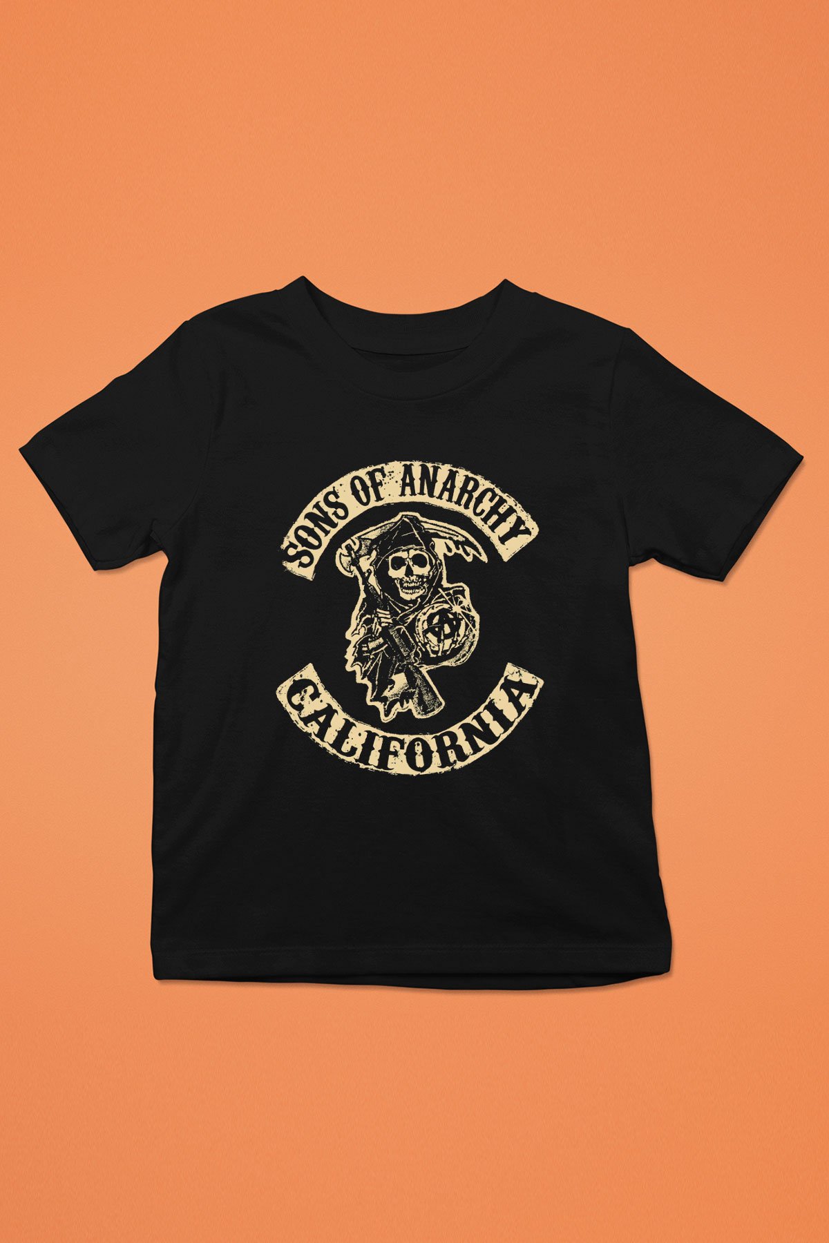 Sons of Anarchy Baskılı Siyah Unisex Çocuk Tişört