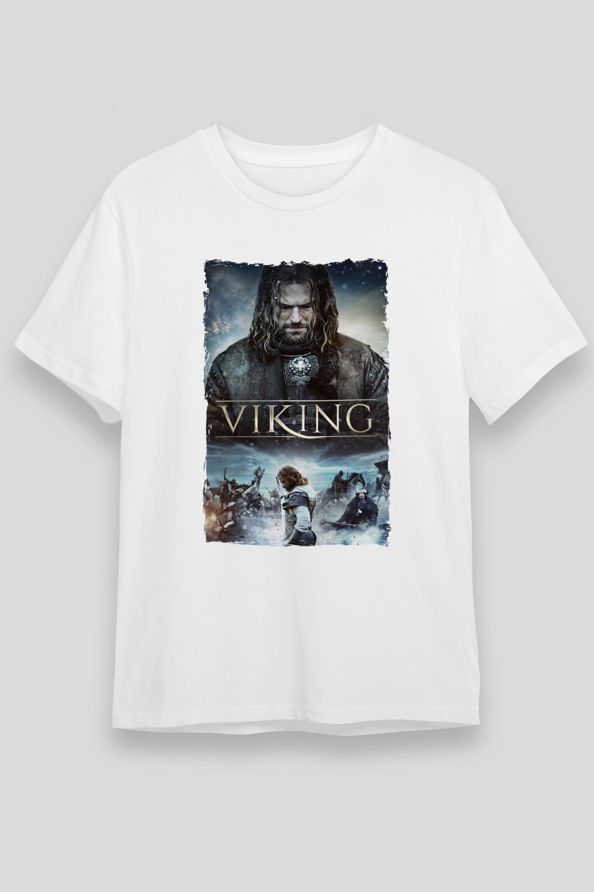 Vikings Beyaz Unisex Tişört T-Shirt