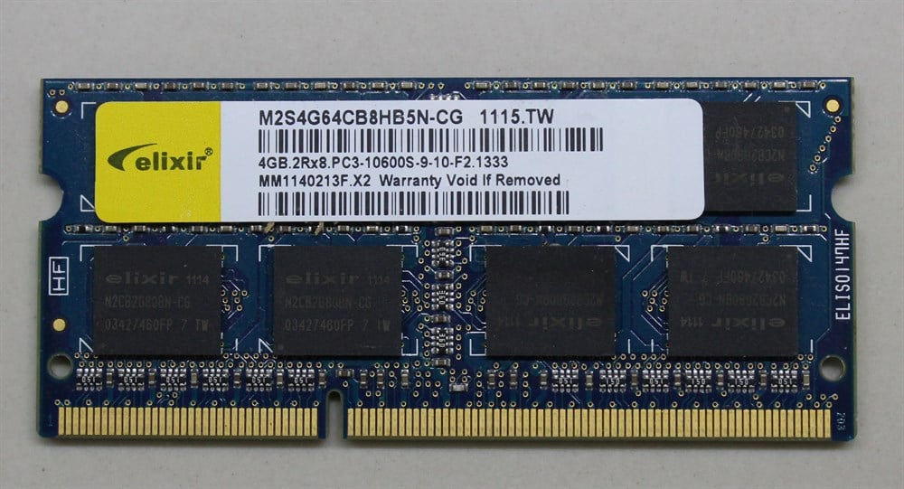 4GB PC3 DDR3 1333 10600S 1066MHZ 9-10-F2 NOTEBOOK RAM ELIXIR
