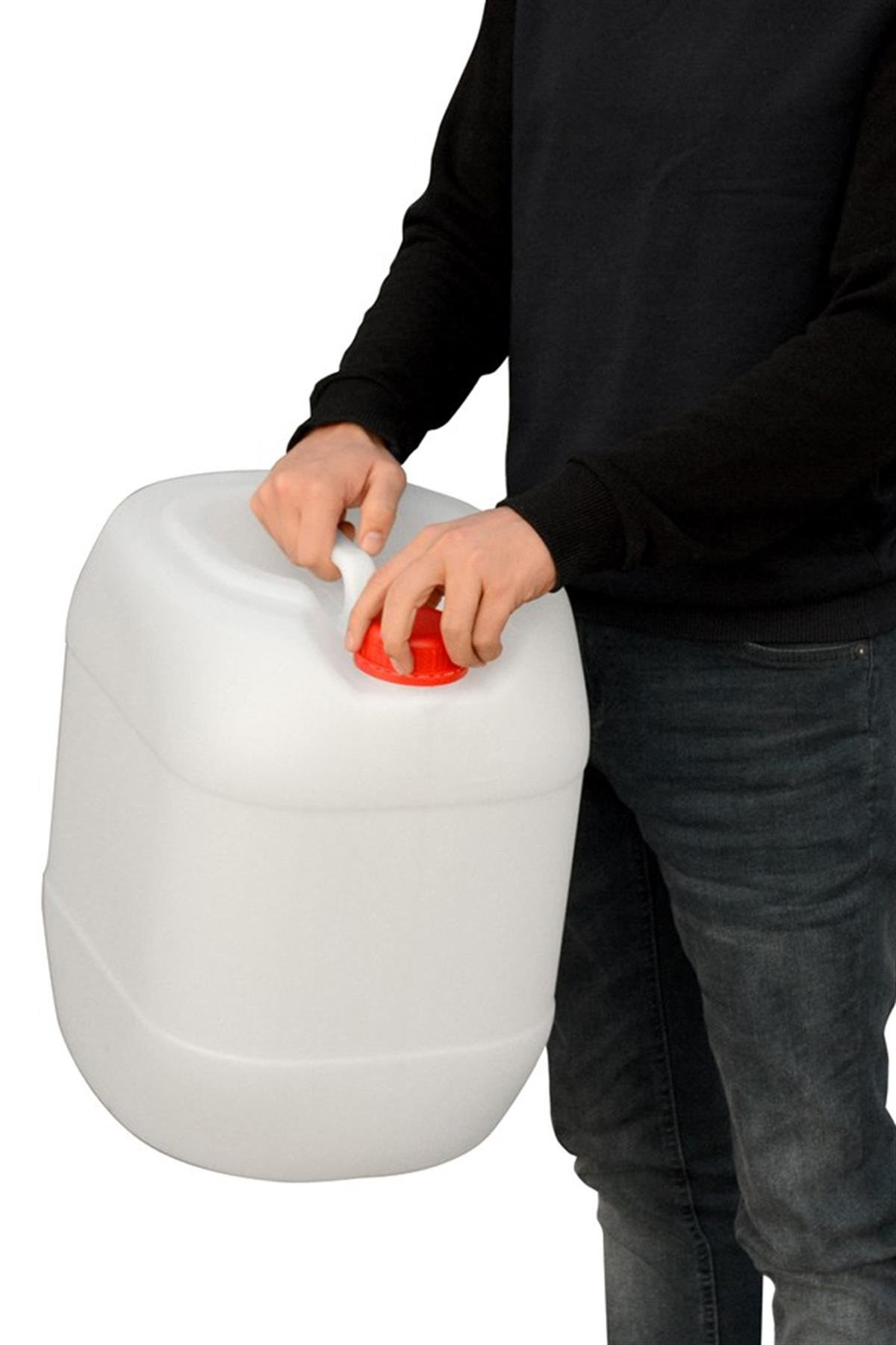 White Barrel with a Locked Lid 30 Liters - Refsan