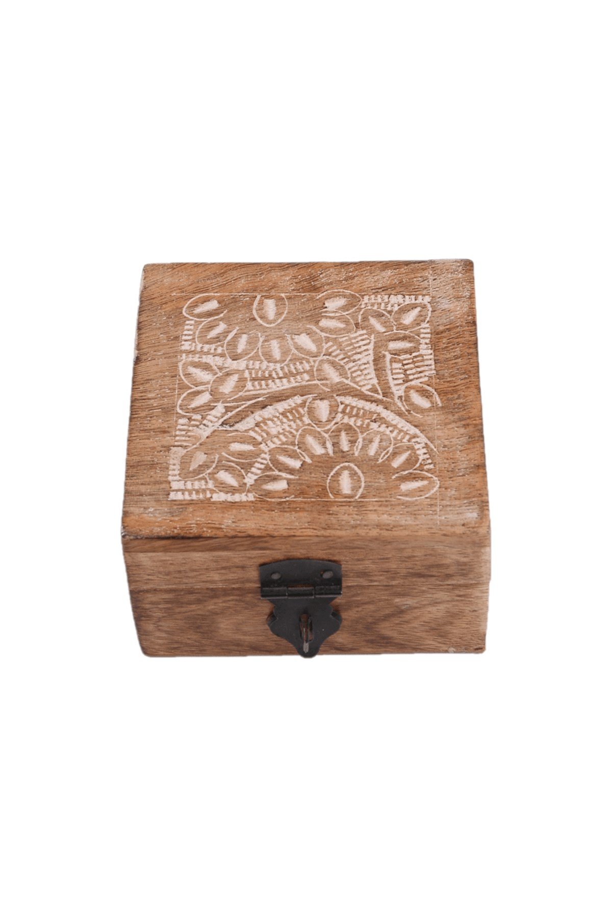 10x10 Ahşap Kabartma Desenli Kare Kutu