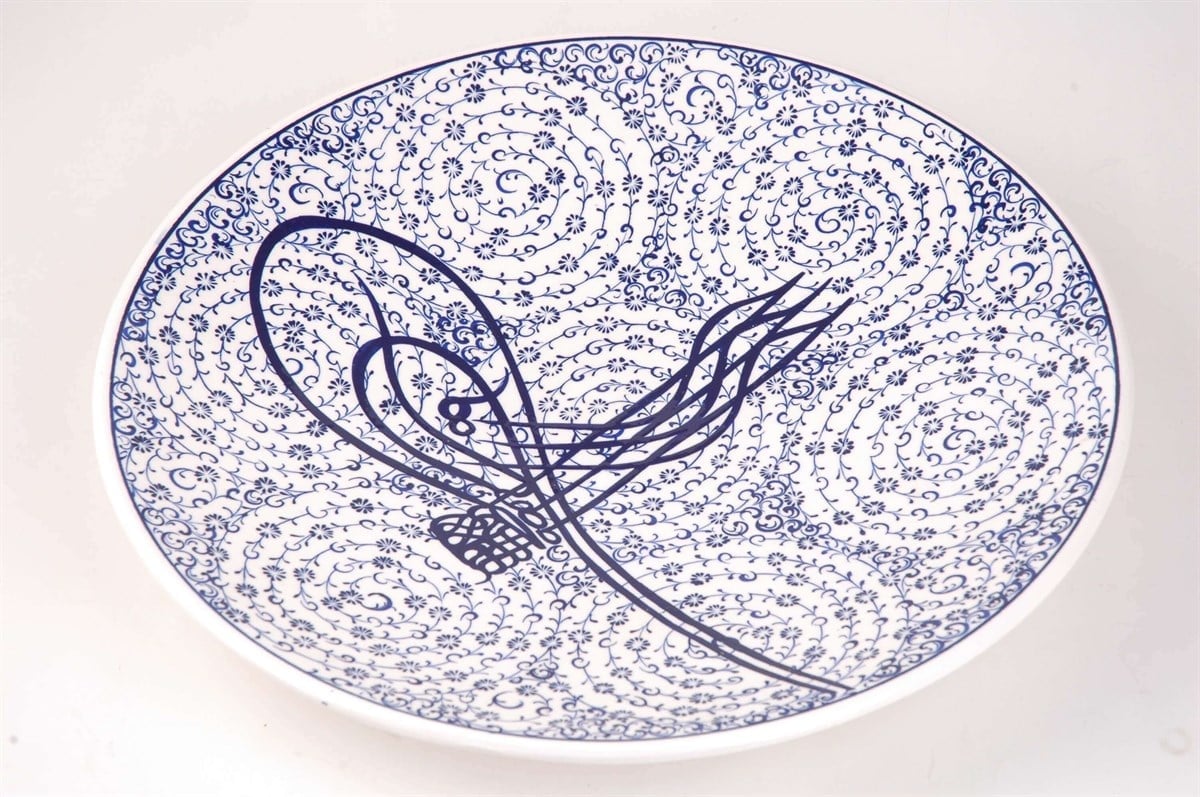 30cm Çini Turalı El İşi Tabak