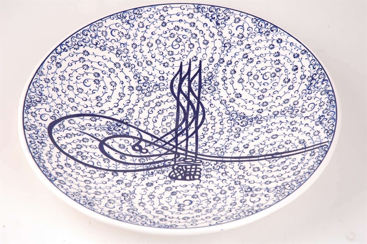 30cm Çini Turalı El İşi Tabak