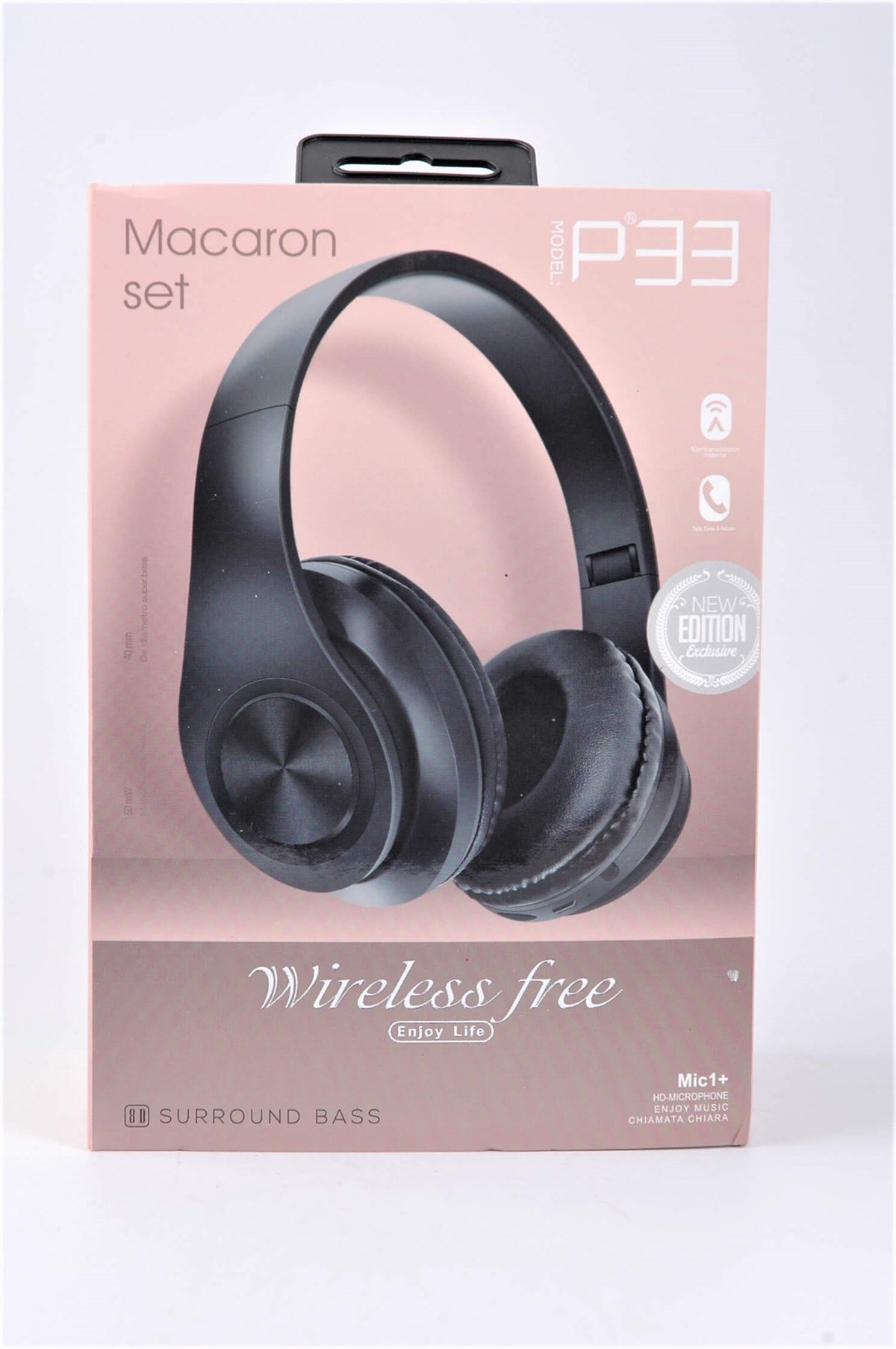 Siyah Macaron Bluetooth Kulaklık P33