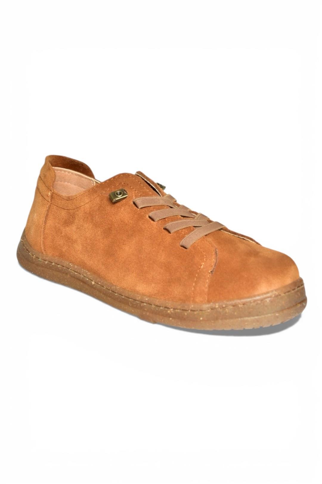 Y999364002 Taba Hakiki Deri Süet Kadın Spor Ayakkabı Sneakers