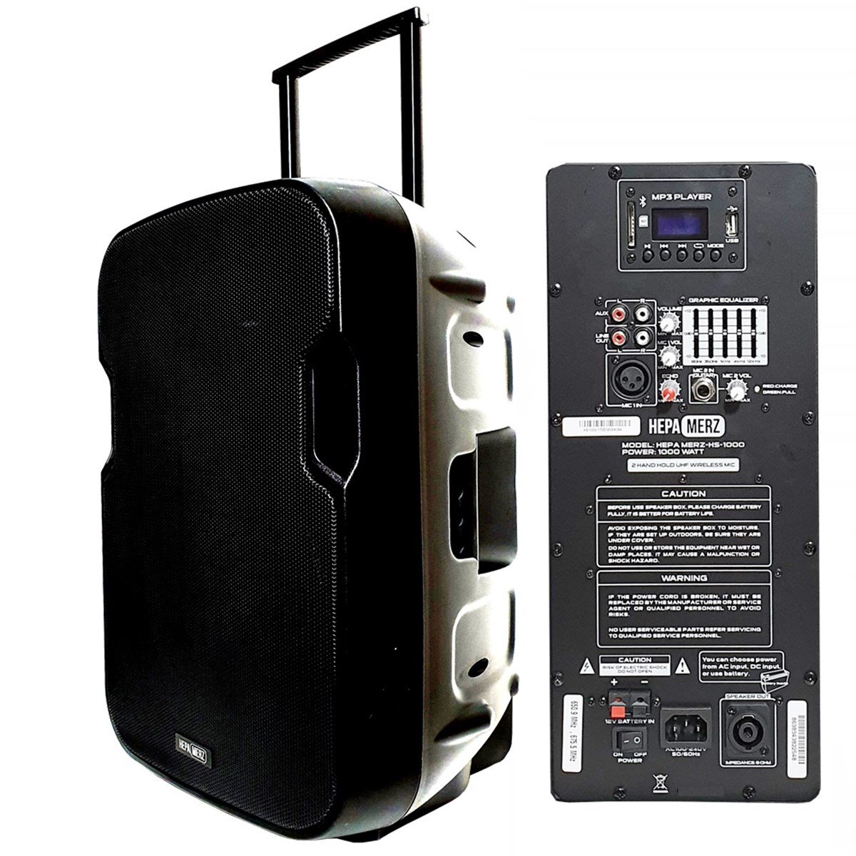Hepa Merz HS-1000B Set Taşınabilir Ses Sistemi 1000W + 800W 2'li Set