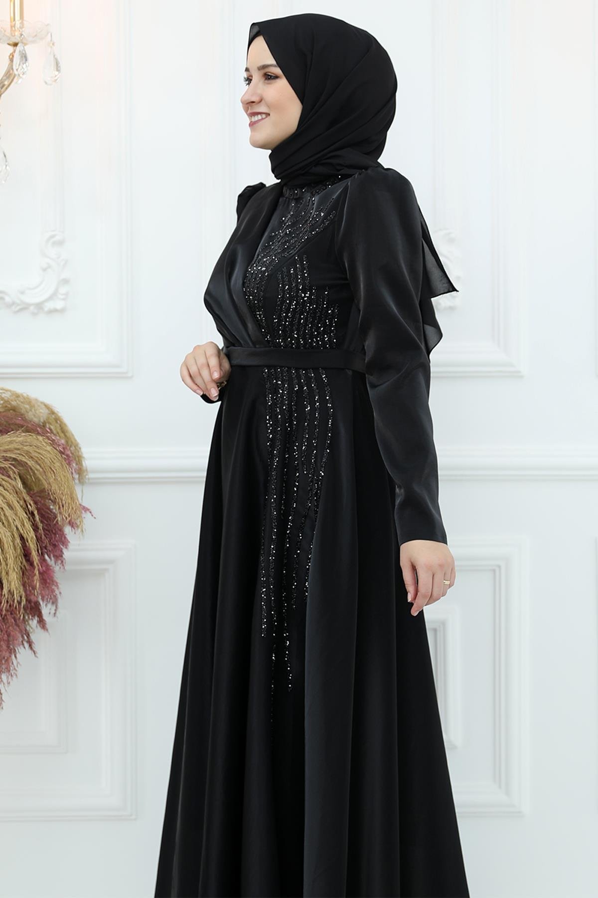 Armağan Abiye Elbise Siyah AMH930
