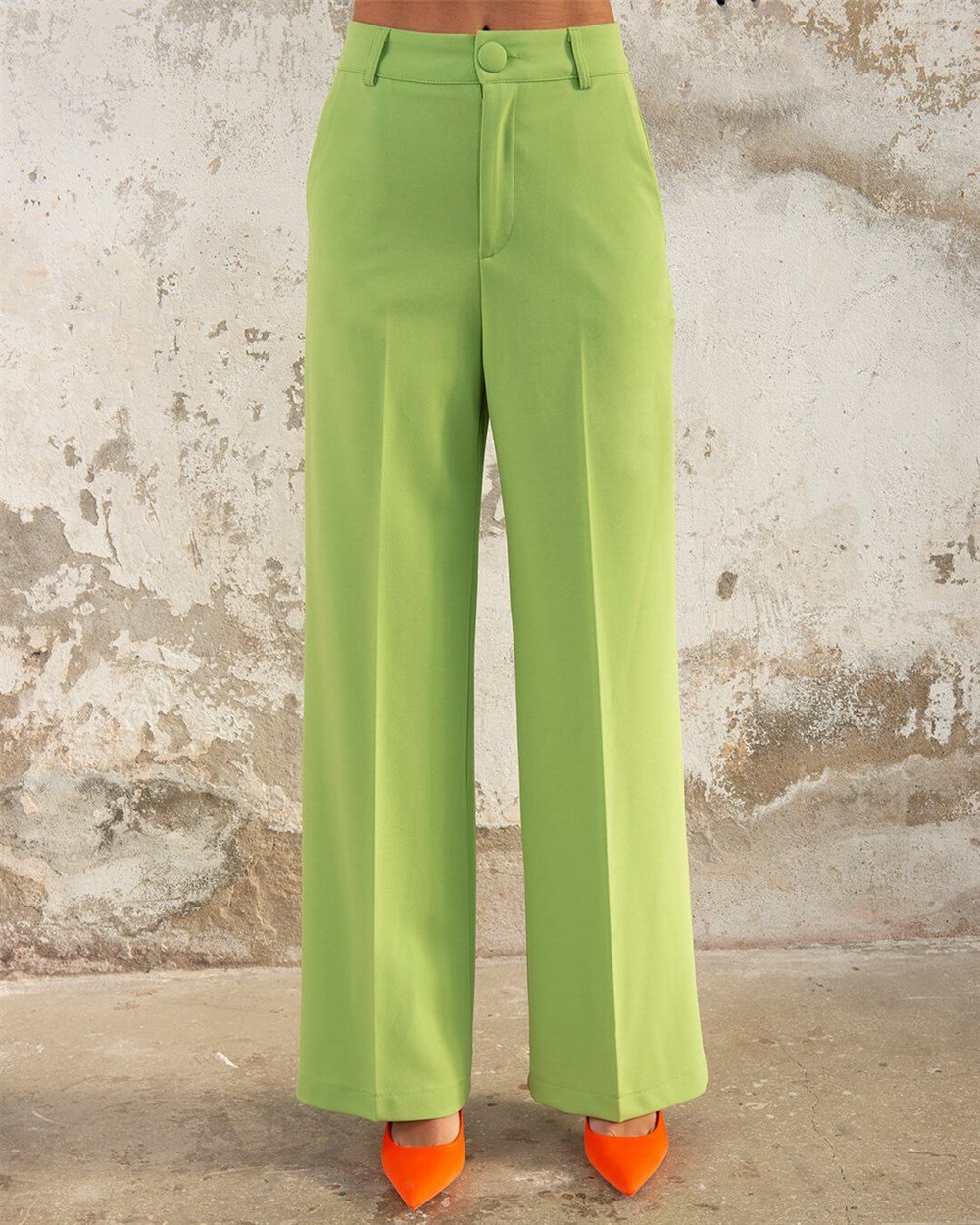 Fıstık Yeşili Bol Paça Pantolon