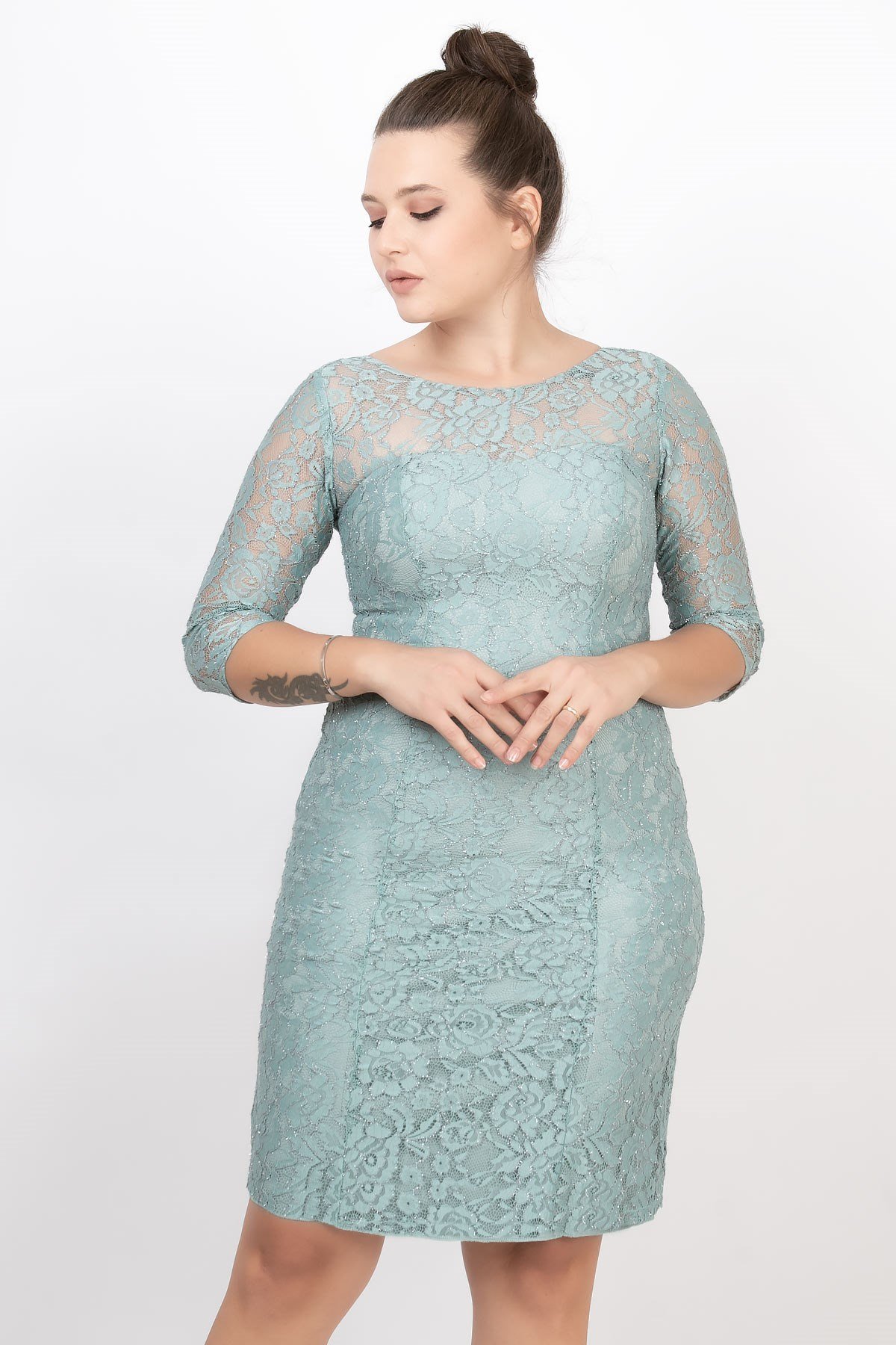 Robe de Soiree Dentelle Vert MDA2139