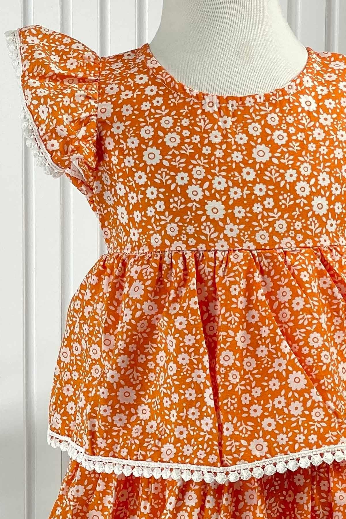 Robe Fleurie Orange MDVK118