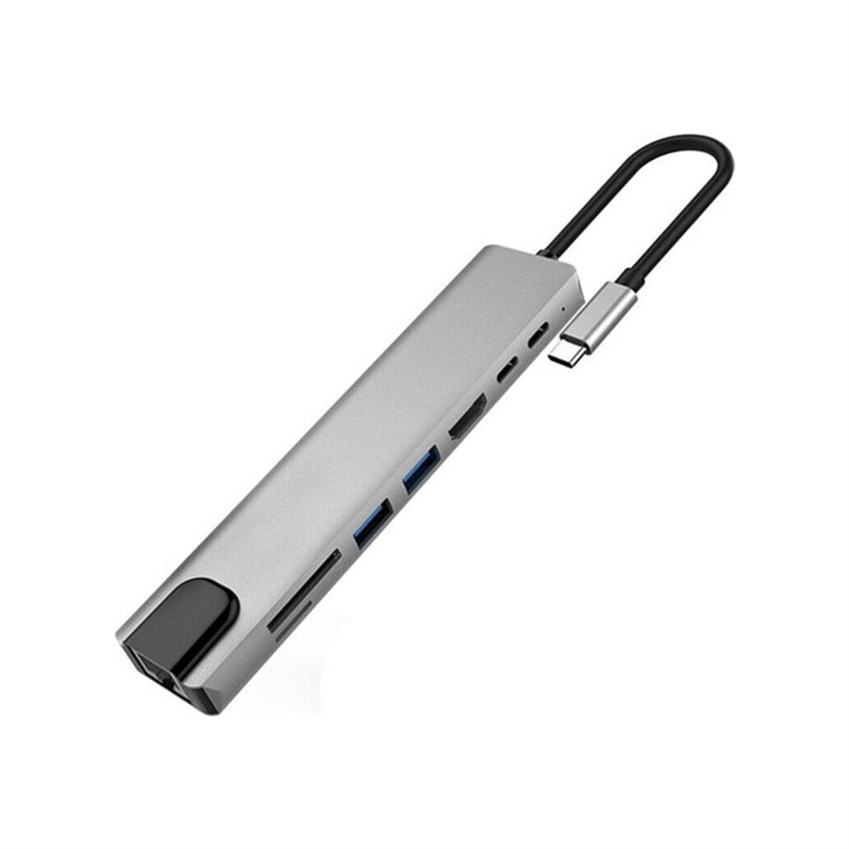 NovacomÇoklayıcılar Ve Dağıtıcılar8 in 1 Type-C USB 3.0 Hub HDMI Ethernet Mikro SDTF OTG Adaptörü