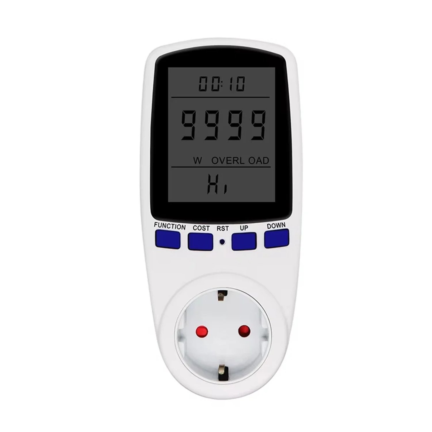 PowermasterAkım Korumalı PrizlerPowermaster PM-001 Dijital Wattmetre Elektrik Ölçüm Cihazı (230V-3680W / Maks:16A)