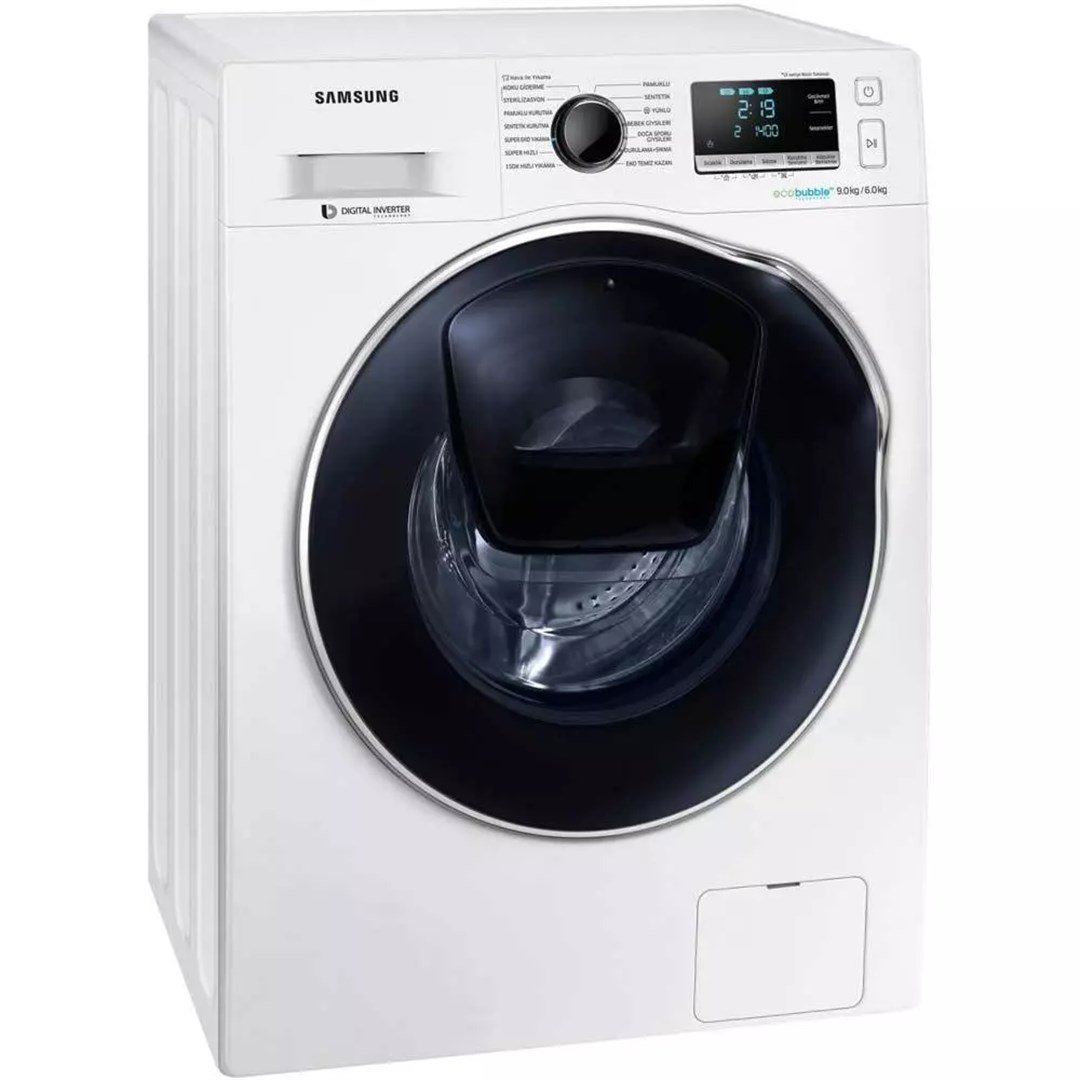 Samsung WD90K6B10OW/AH AddWash 9 kg/6 kg 1400 Devir Kurutmalı Çamaşır  Makinesi Beyaz