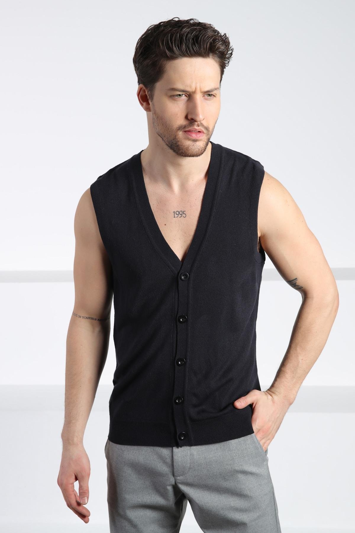 Ferraro Düğmeli Triko Yelek | Erkek Giyim | ModaFerraro