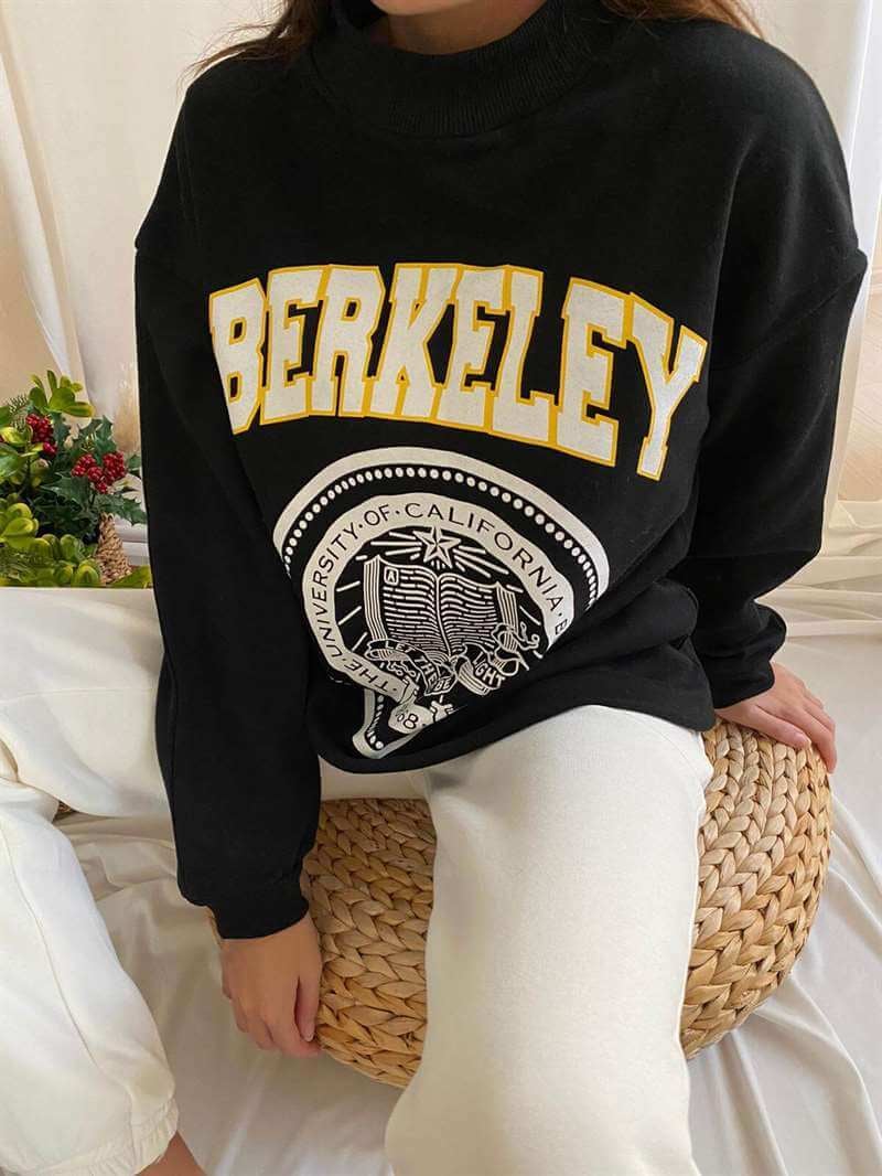 Berkeley Kolej Sweat Siyah - Chamakh Butik