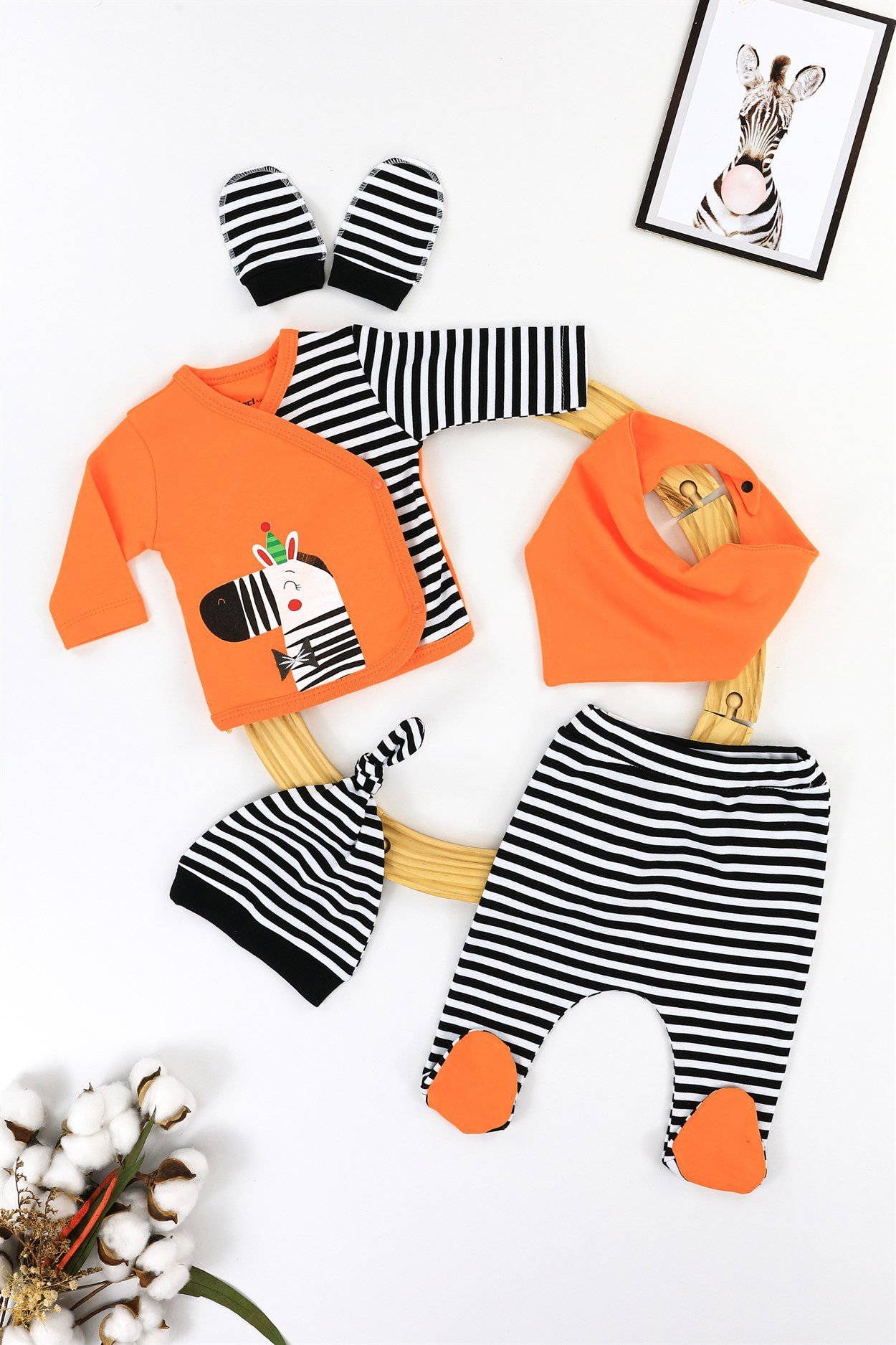 kraftÇizgili Zebra 5'li Hastane Çıkışı- Turuncu