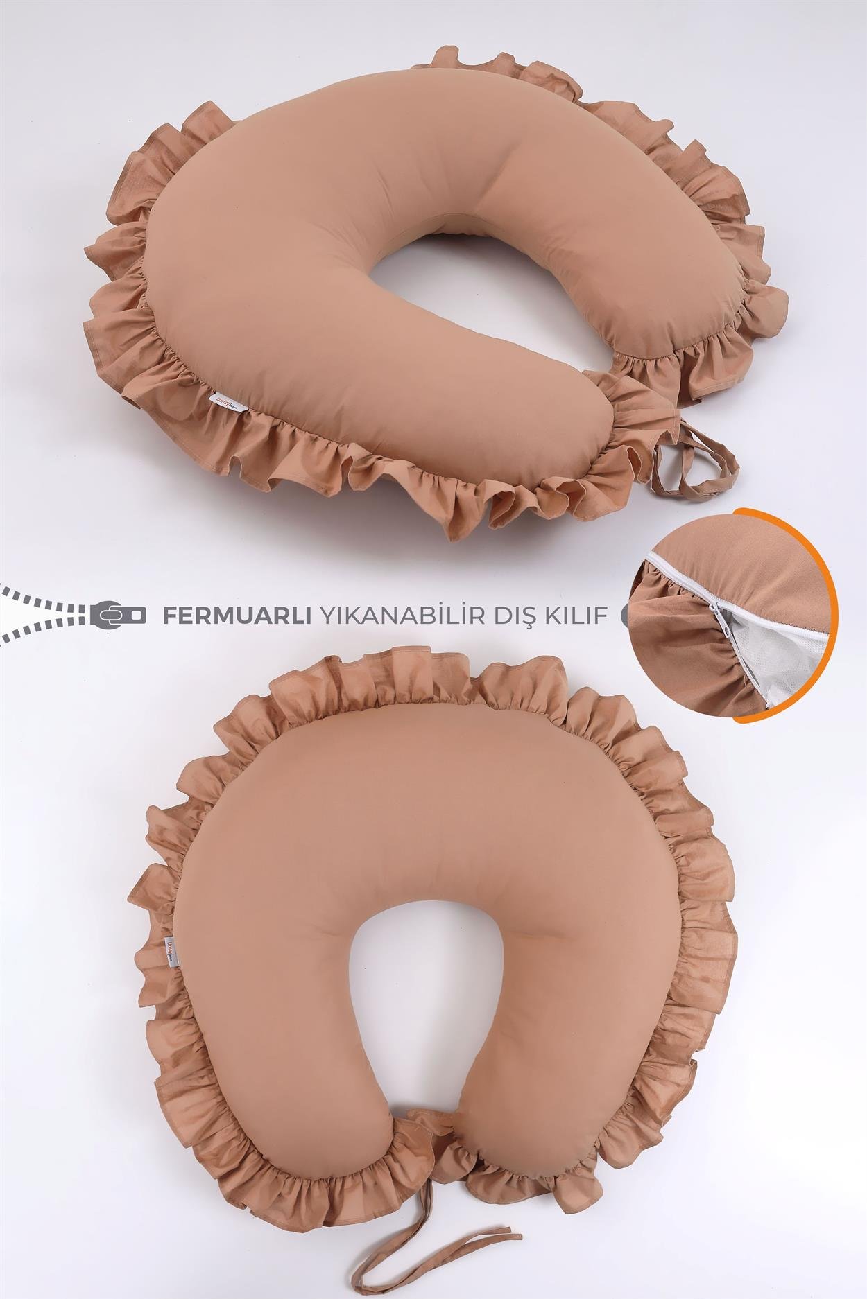 Umay BebekEmzirme Yastığı Fırfırflı (kahve)