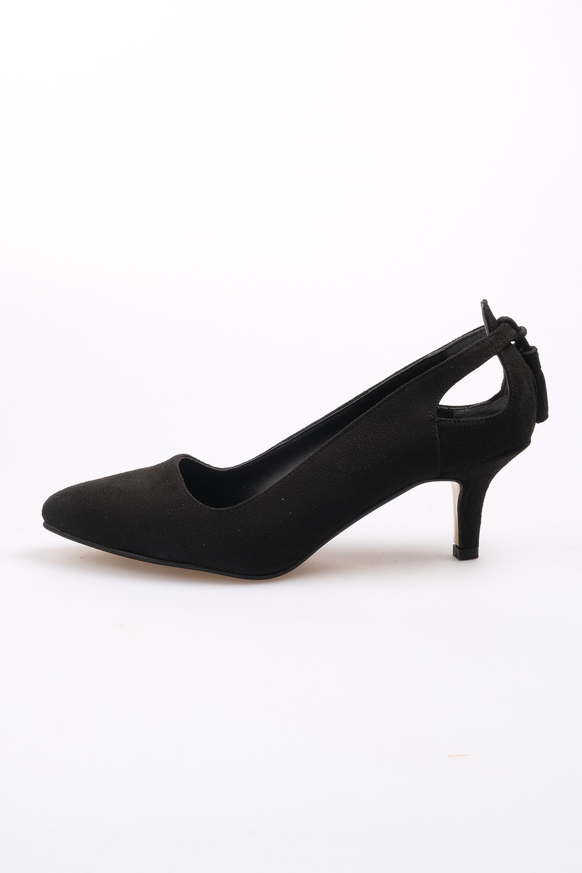 Mio Gusto Siyah Renk Süet Topuklu Ayakkabı