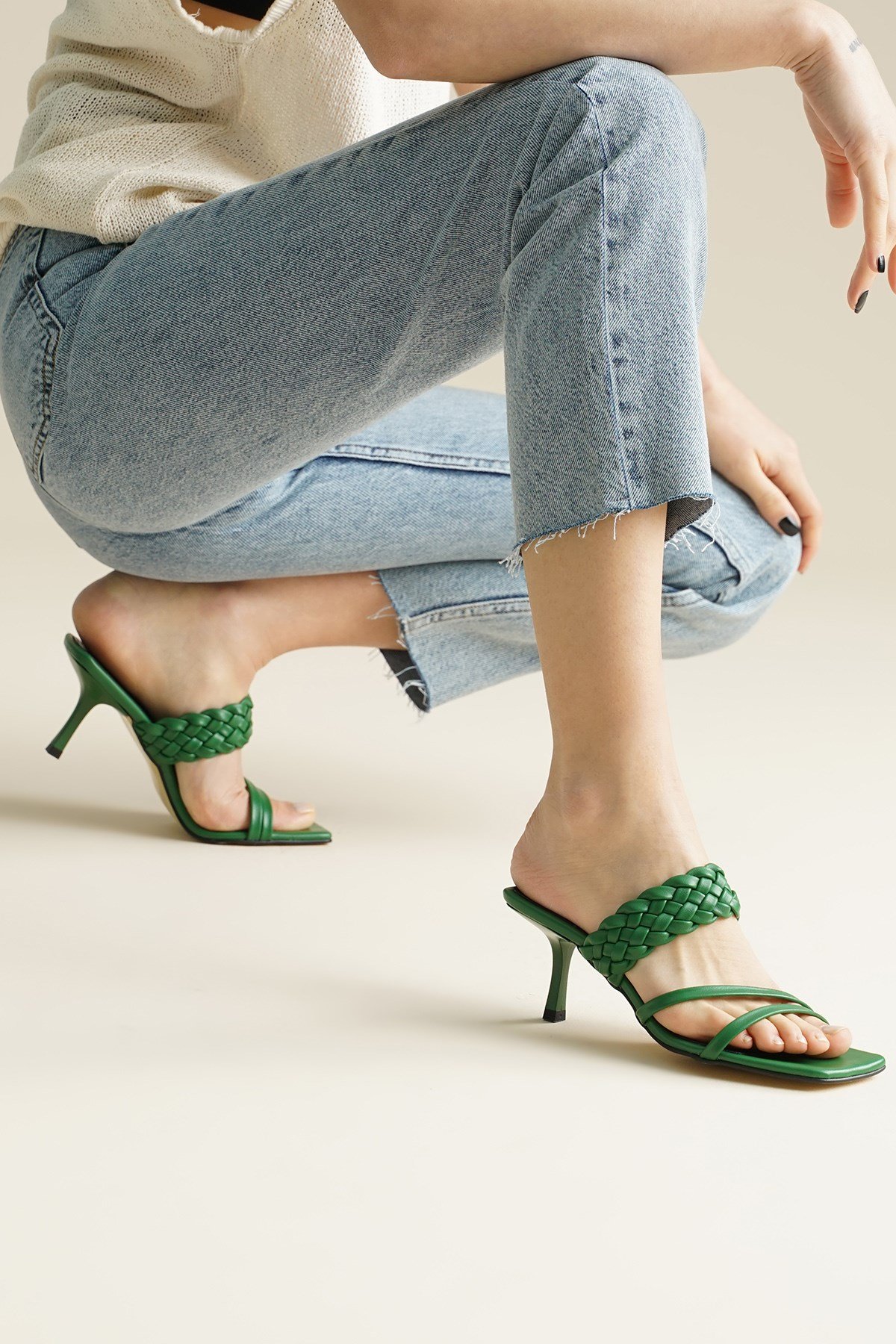 Petra Green Mules