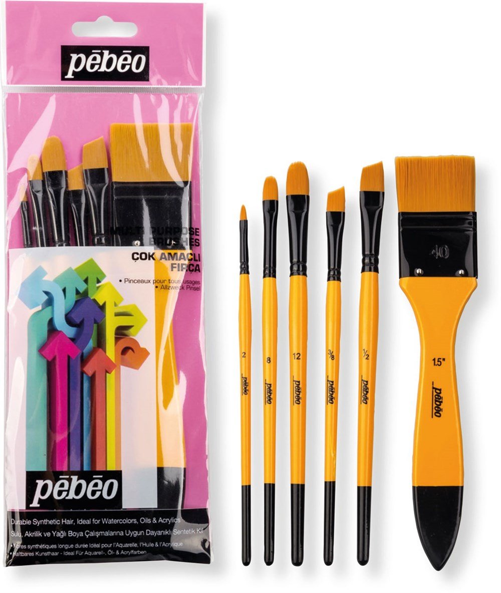 Pebeo 6Lı Fırça Seti Düz Kesik Zemin Fırçası | Pebeo