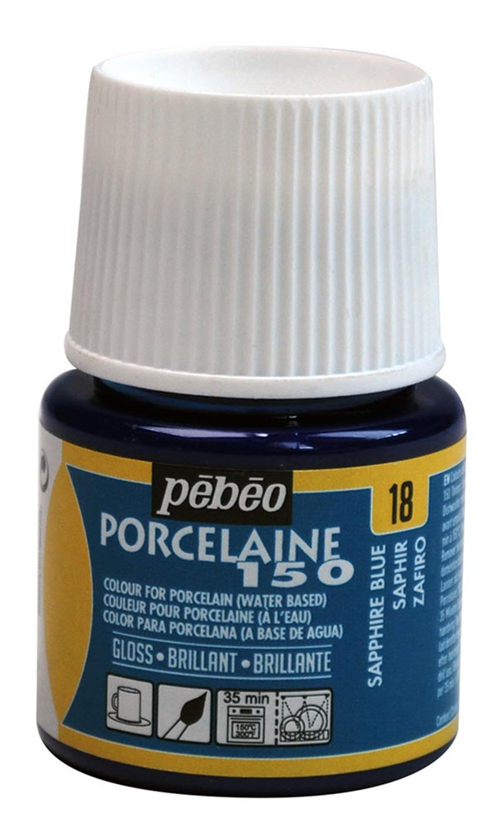 Pebeo Porcelaine 150 Fırınlanabilir Porselen Boyası 45 ml 18 Sapphire Blue  | Pebeo
