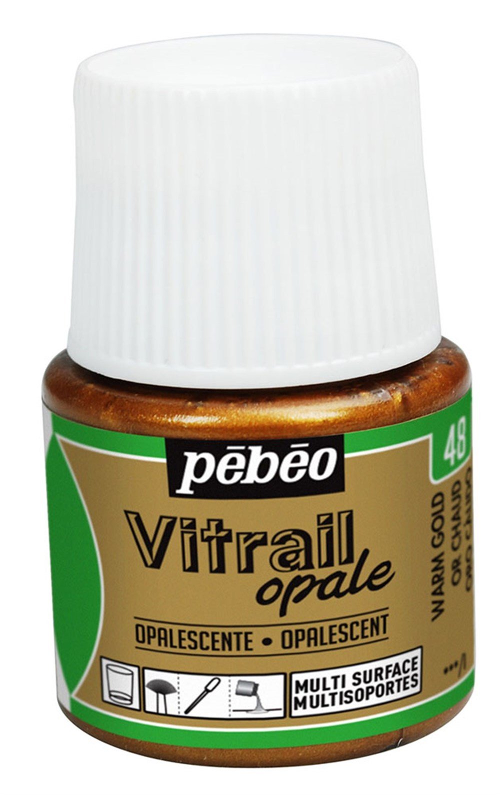 Pebeo Vitrail Cam Boyası 45 ml 48 Opak (Örtücü) Warm Gold | Pebeo