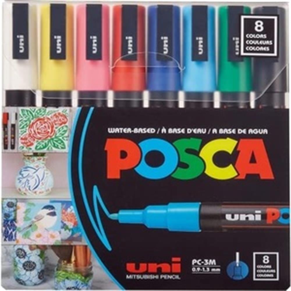 Uni Posca PC-3M 0.9-1.3 mm 8'li Anarenkler