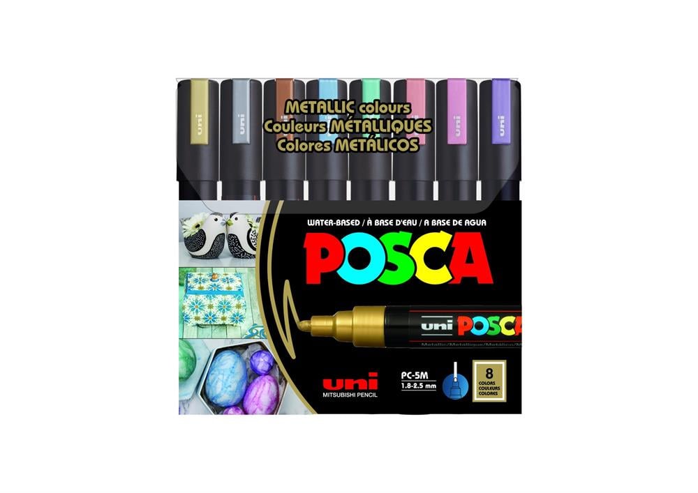 Uni-Ball Posca 5M 1.8-2.5Mm Markers (8 Colors- 8 Pcs) –