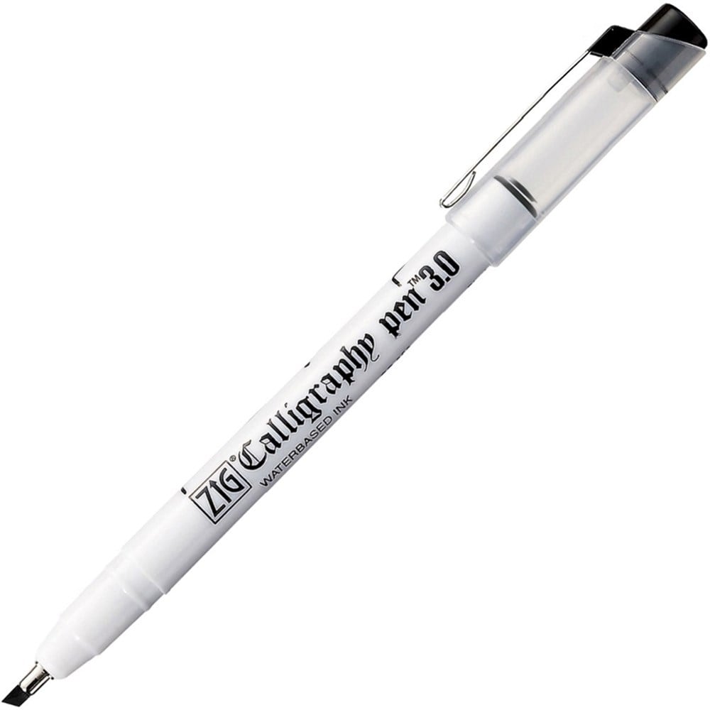 Zig Calligraphy Pen 3 Pack- Oblique, Black (PC100/3B)