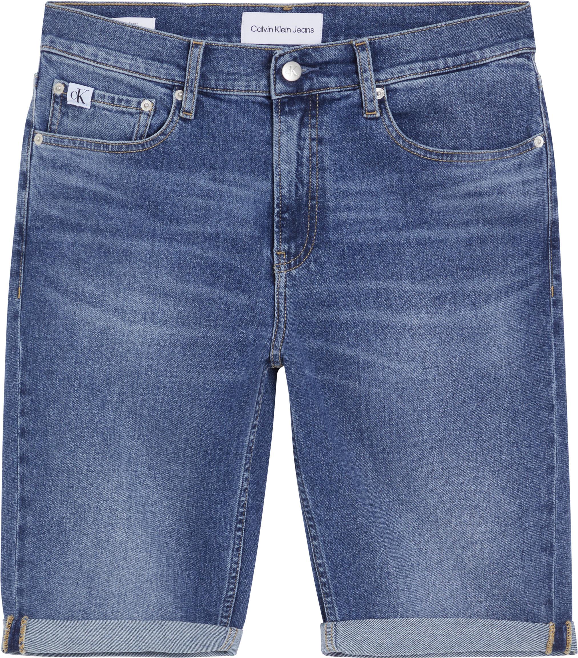Erkek Marka Logolu k Gorunu lu Kot Denim Kuma K sa Kapri Pantolon Mavi Kot ort J30J324874 1A4
