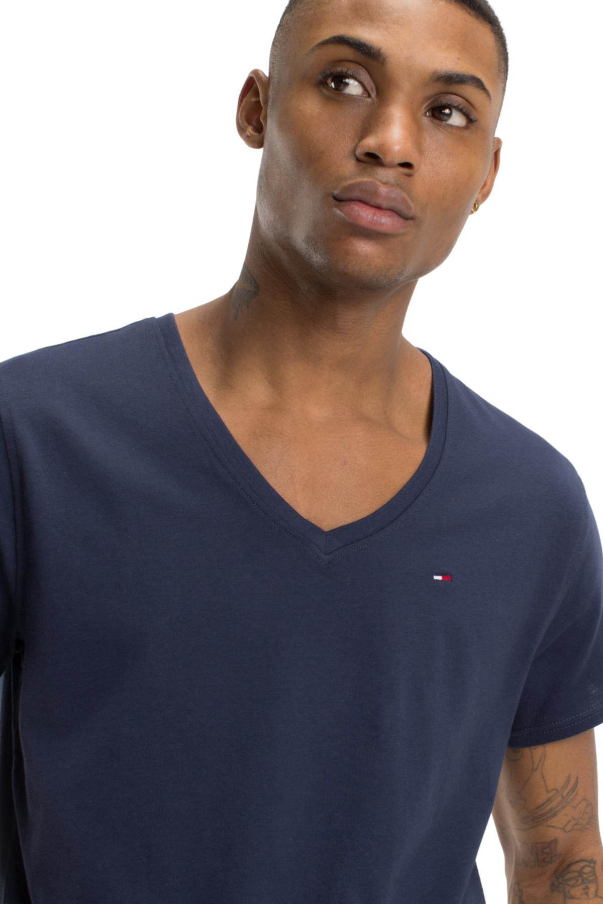 Tommy Hilfiger Tjm Original Jersey V Yaka Ti ort DM0DM04410002Lacivert kuzeybrands