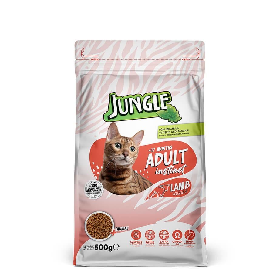 JUNGLE YETİŞKİN KEDİ MAMASI KUZULU 500GR