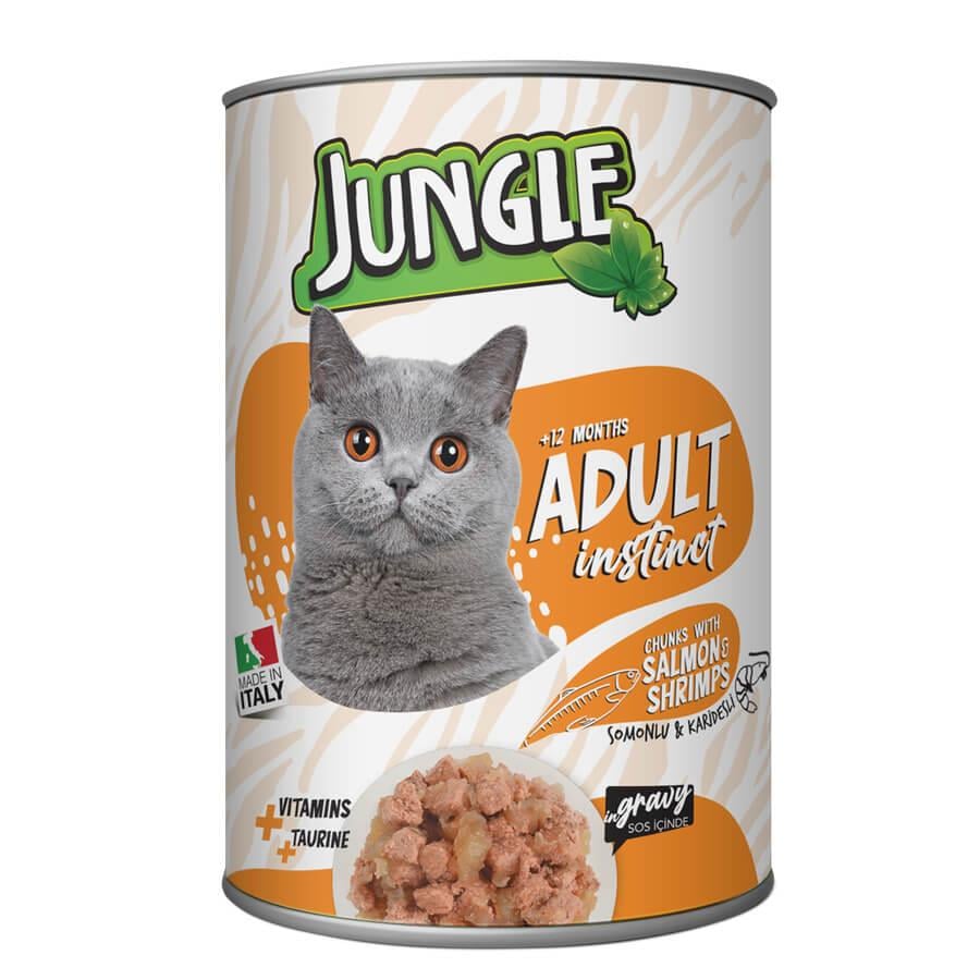 Jungle Somonlu Karidesli Kedi Konservesi 415 Gr