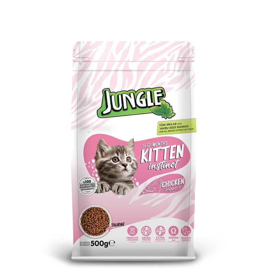 JUNGLE YAVRU KEDİ MAMASI TAVUKLU 500GR
