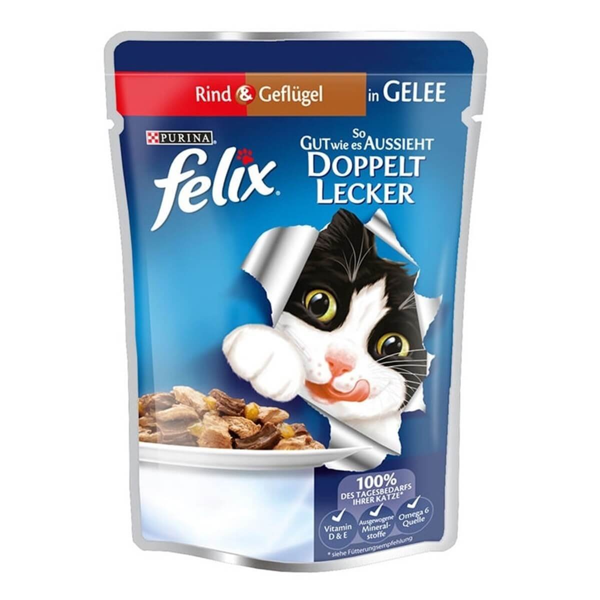 Felix Çifte Lezzet Sığır & Tavuklu Kedi Yaş Mama 85 Gr | Petburada