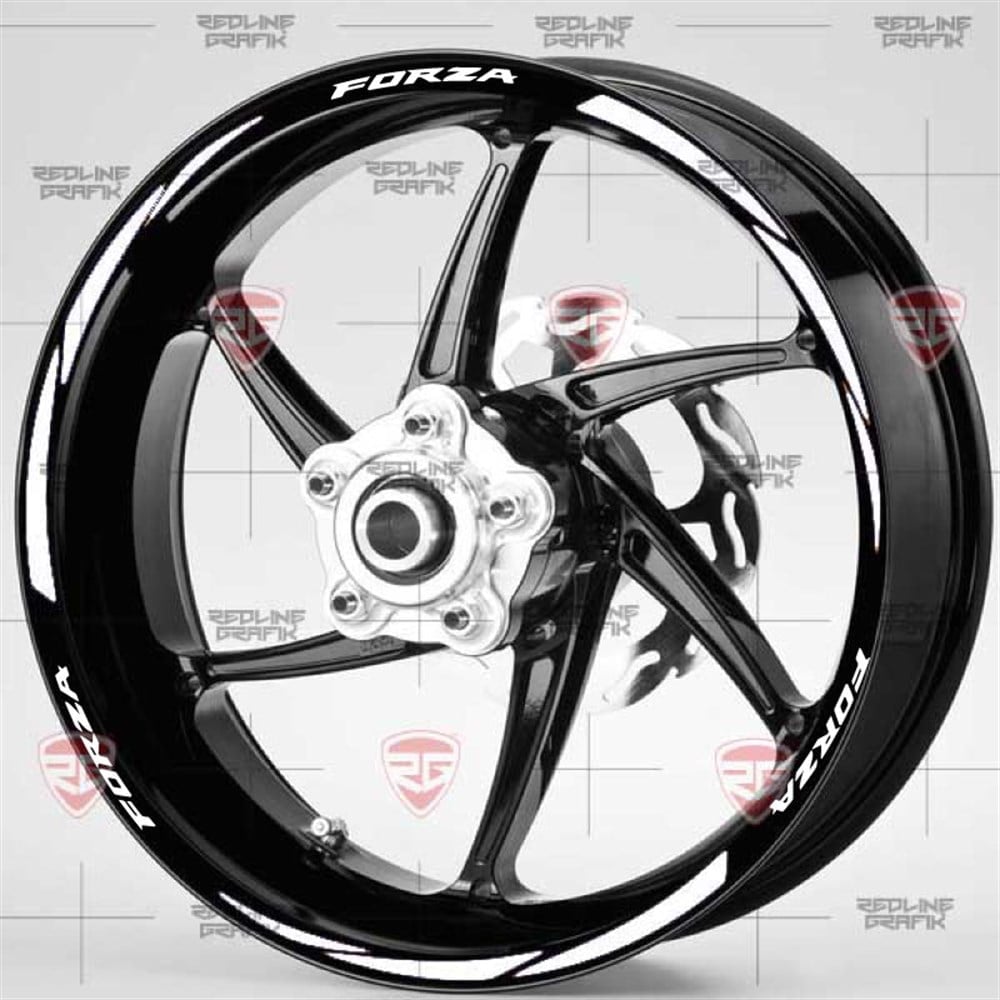 Motiv FORZA Redline 15ポンド Forza Yazılı Beyaz Jant Şeridi