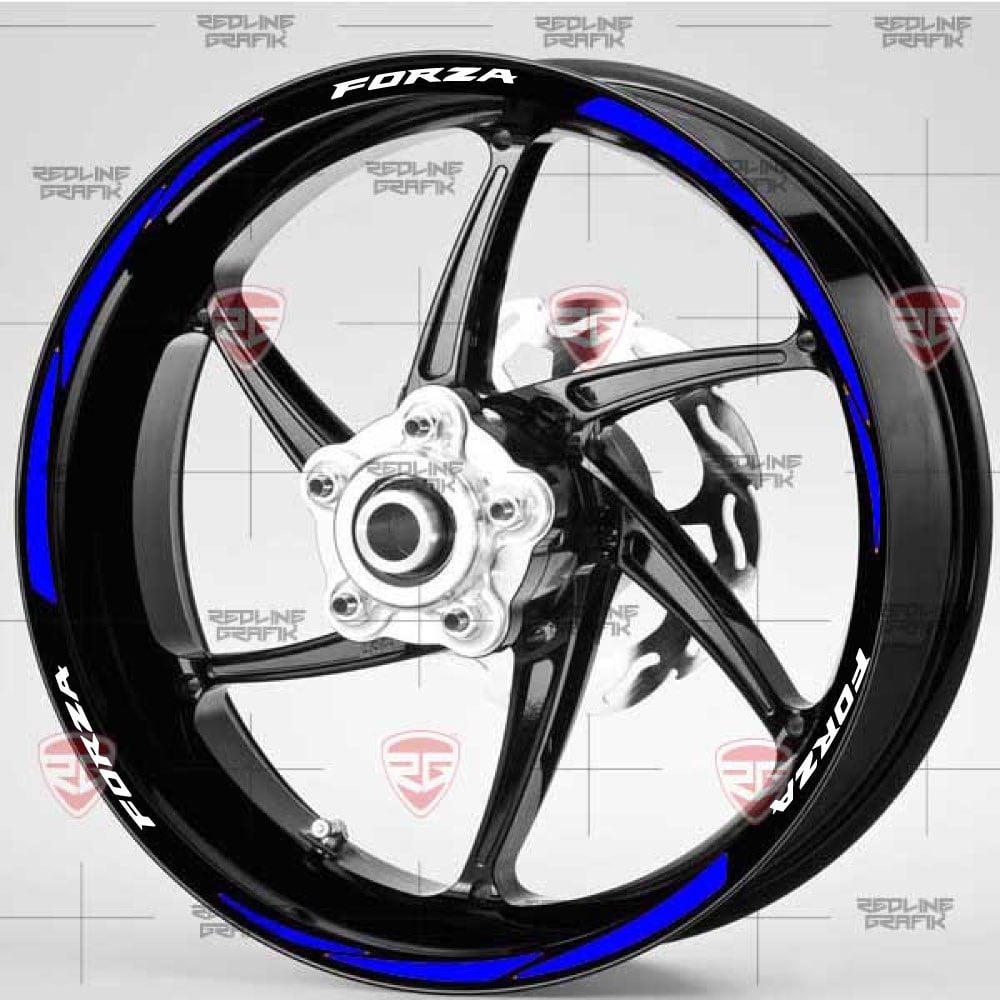 Forza Yazılı Mavi Beyaz Jant Şeridi