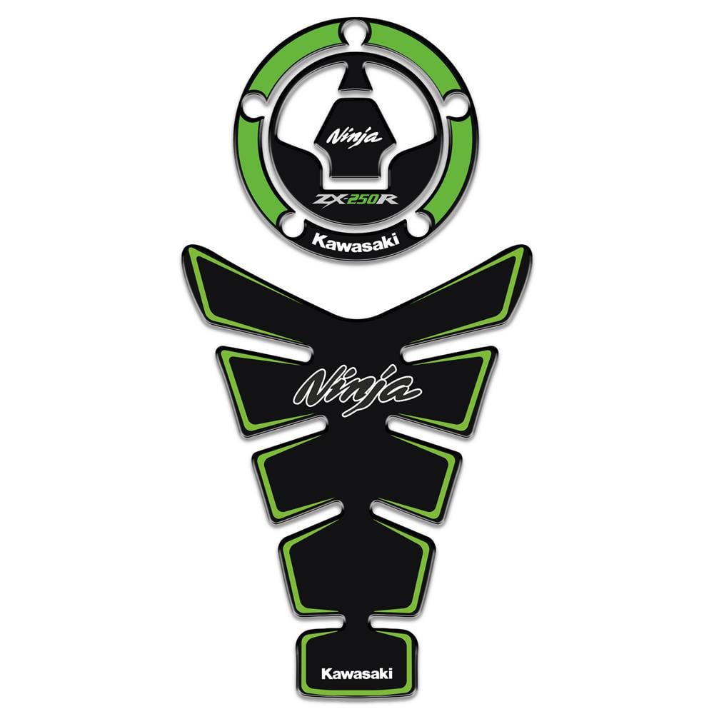 Kawasaki NİNJA ZX 250 R Tank Pad Depo Kapak Pad Set Siyah Yeşil